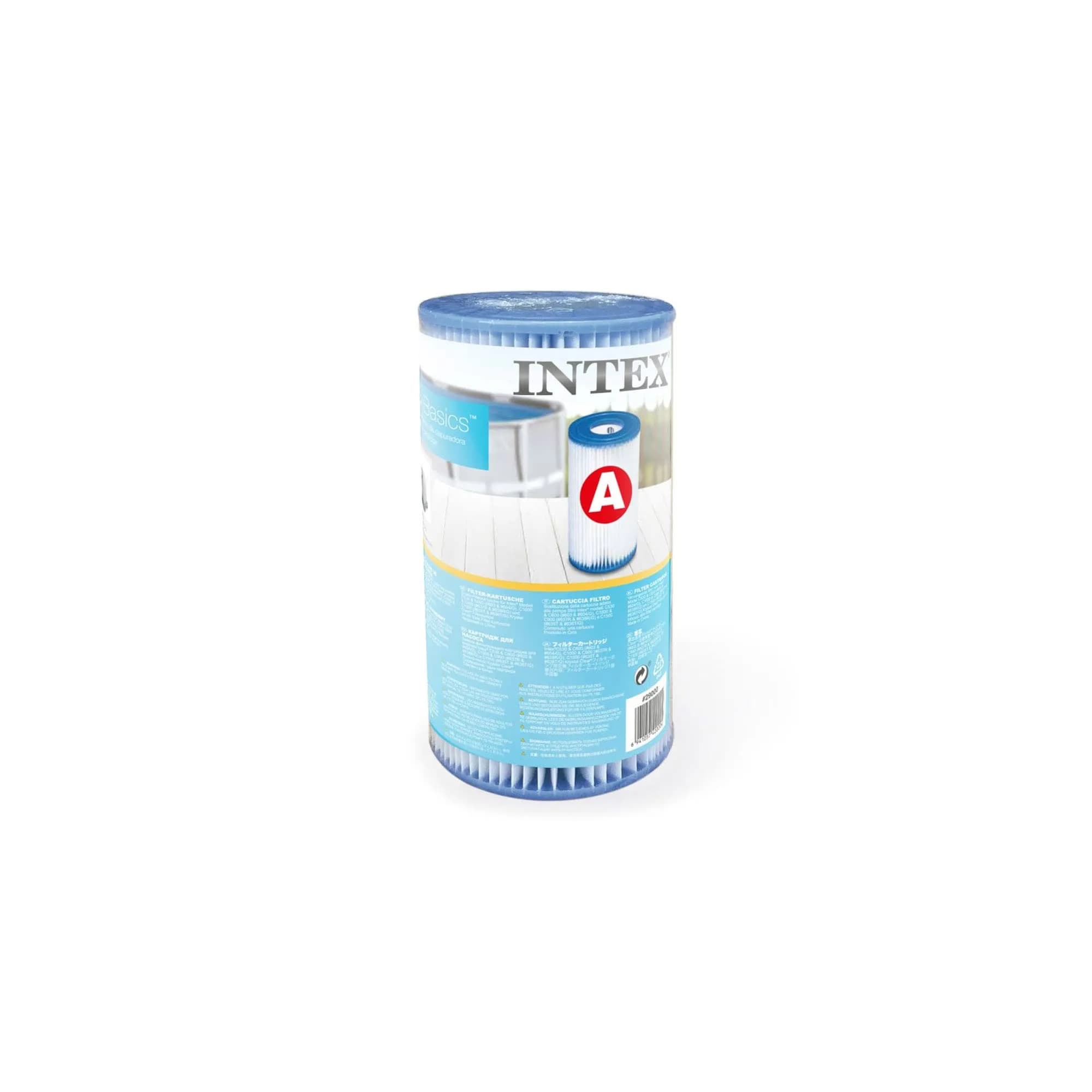 INTEX Type A Pool Filter Cartridge 20cm (8") | Easy-To-Clean Dacron Paper for Efficient Filtration - main product image