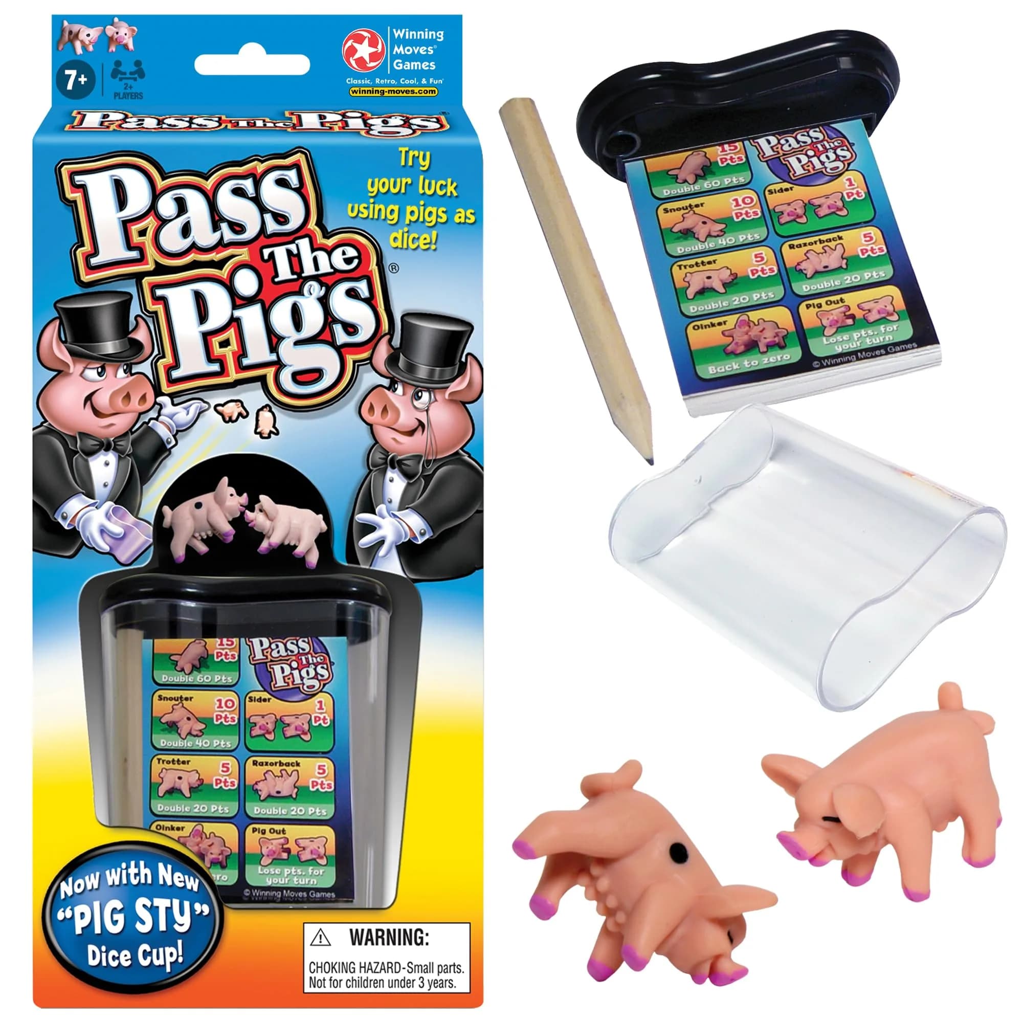 Pass the Pigs Classic Dice Game | Portable Travel Entertainment for All Ages (1 Set, Multicolor) - main product image
