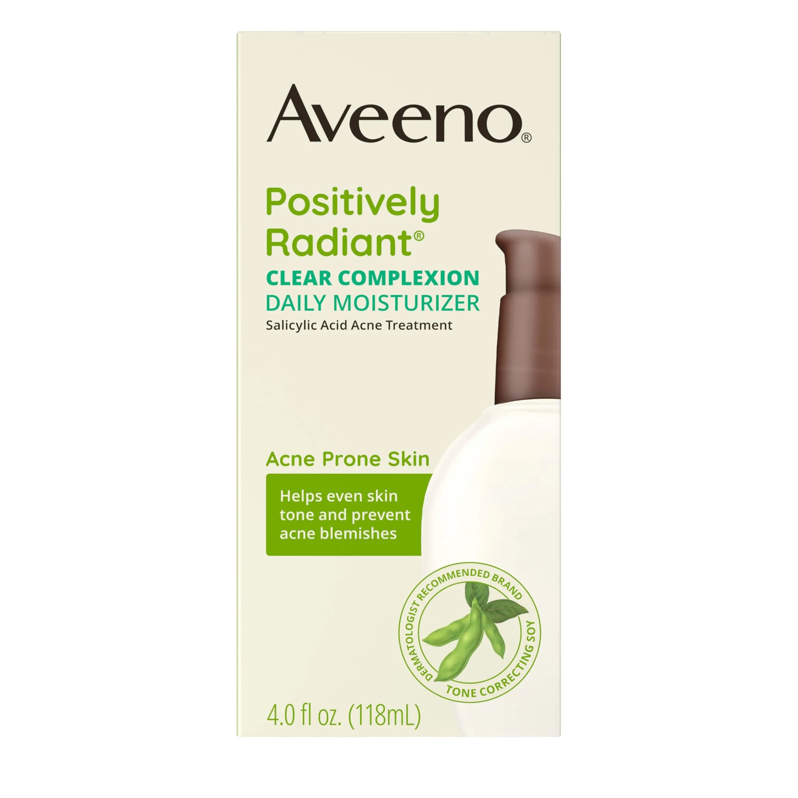 Aveeno Positively Radiant Clear Complexion Face Moisturizer 120ml (4 Fl Oz) | Acne Lotion for Oily & Sensitive Skin - main product image