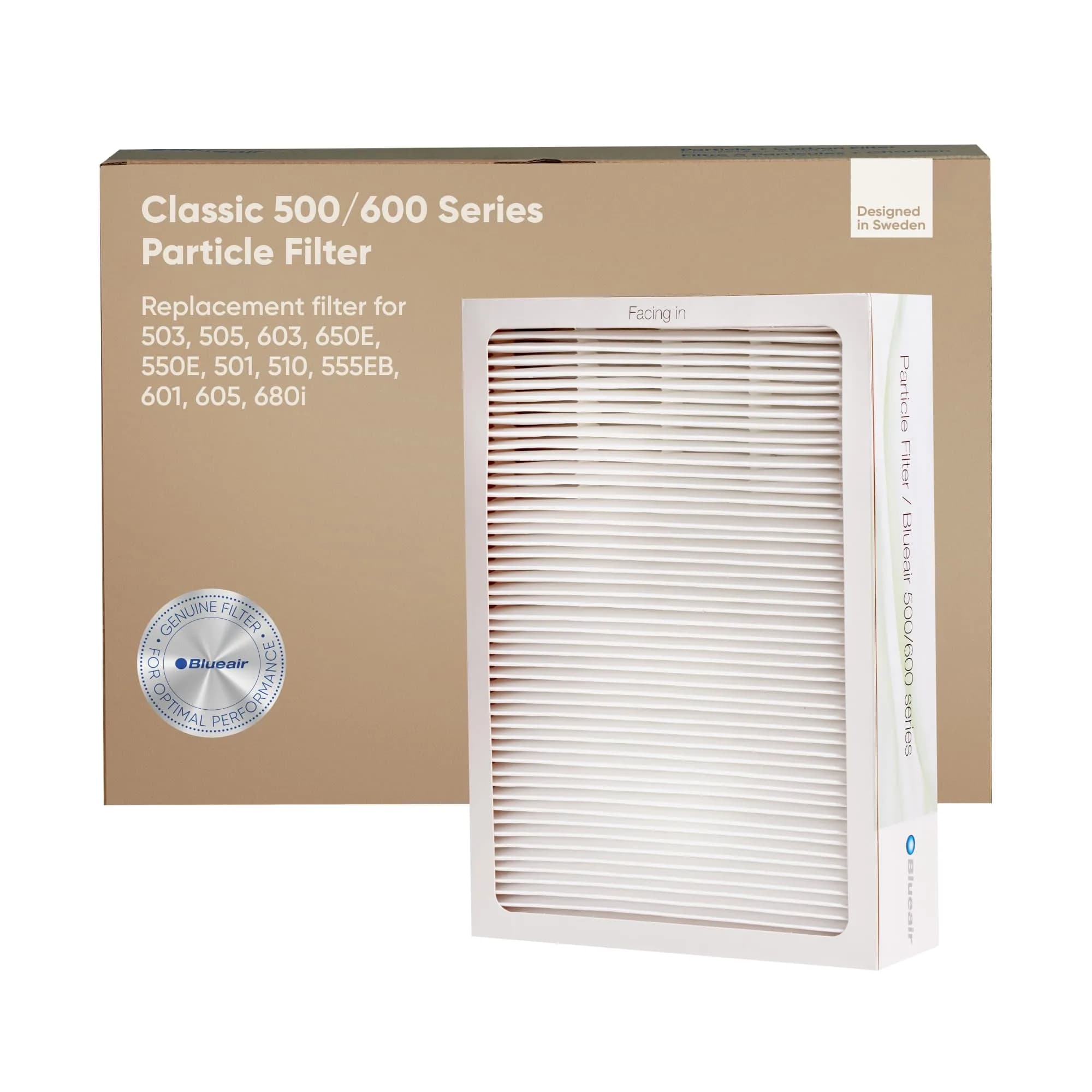 BLUEAIR Classic 500/600 Series Particle Replacement Filter 21.6cm (8.5in) | Genuine HEPA Filter for Air Purifiers - main product image