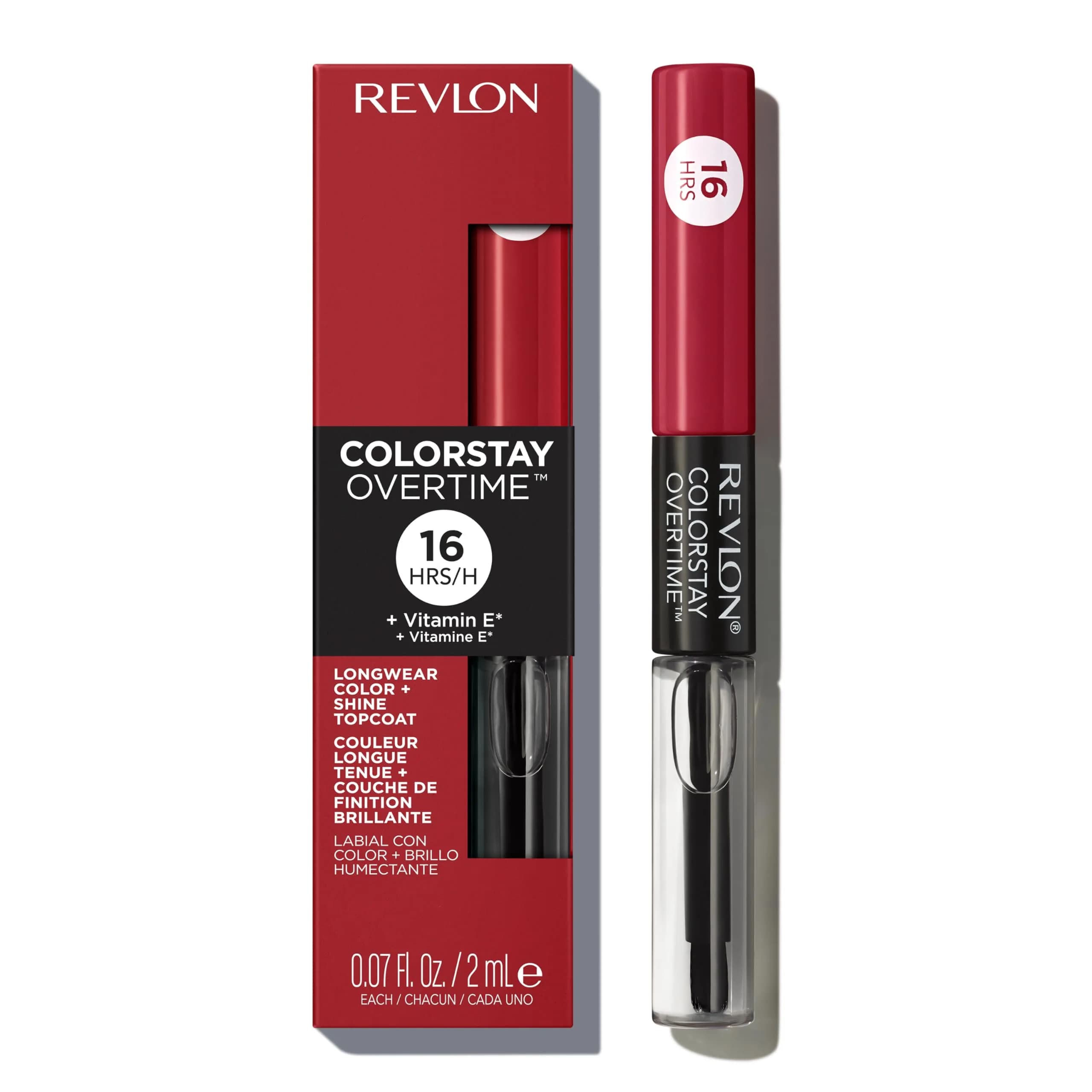 Revlon ColorStay Overtime Lipcolor, Faithful Fawn, 2ml (0.07 Fl Oz) | Long-Wearing Liquid Lipstick with Glossy Finish
