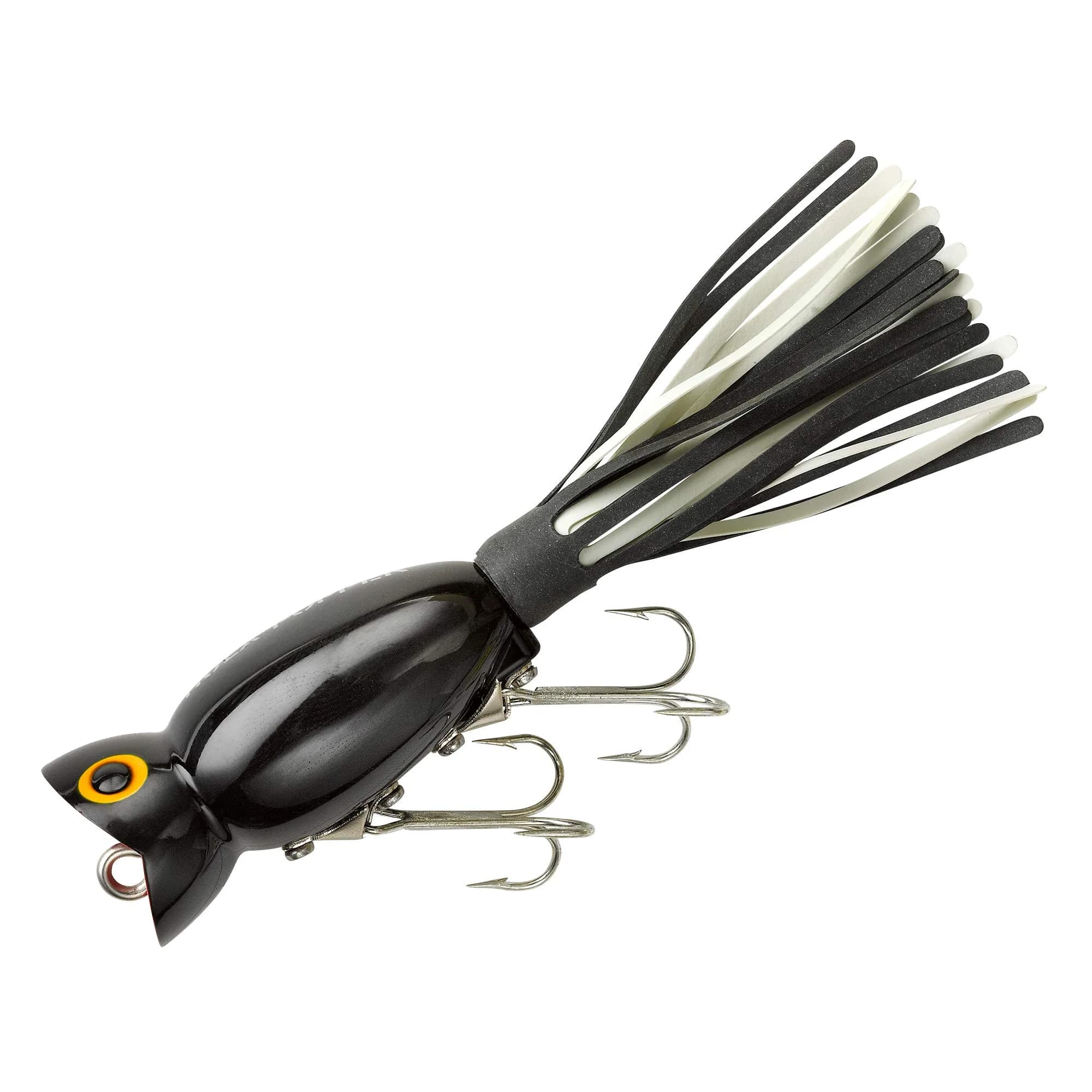 Arbogast Hula Popper Topwater Fishing Lure, Black, G750 | Vicious Topwater Strikes & Big Bass