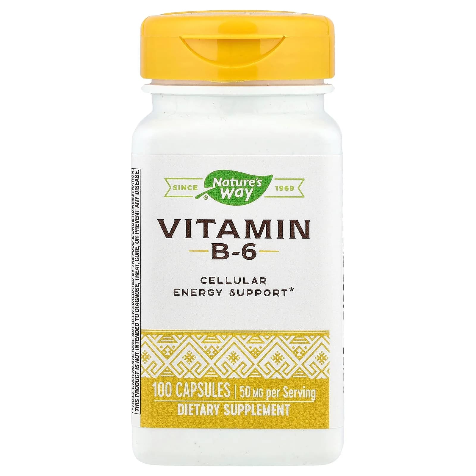 Nature's Way High Potency Vitamin B6 50 mg | Cellular Energy & Brain Support*