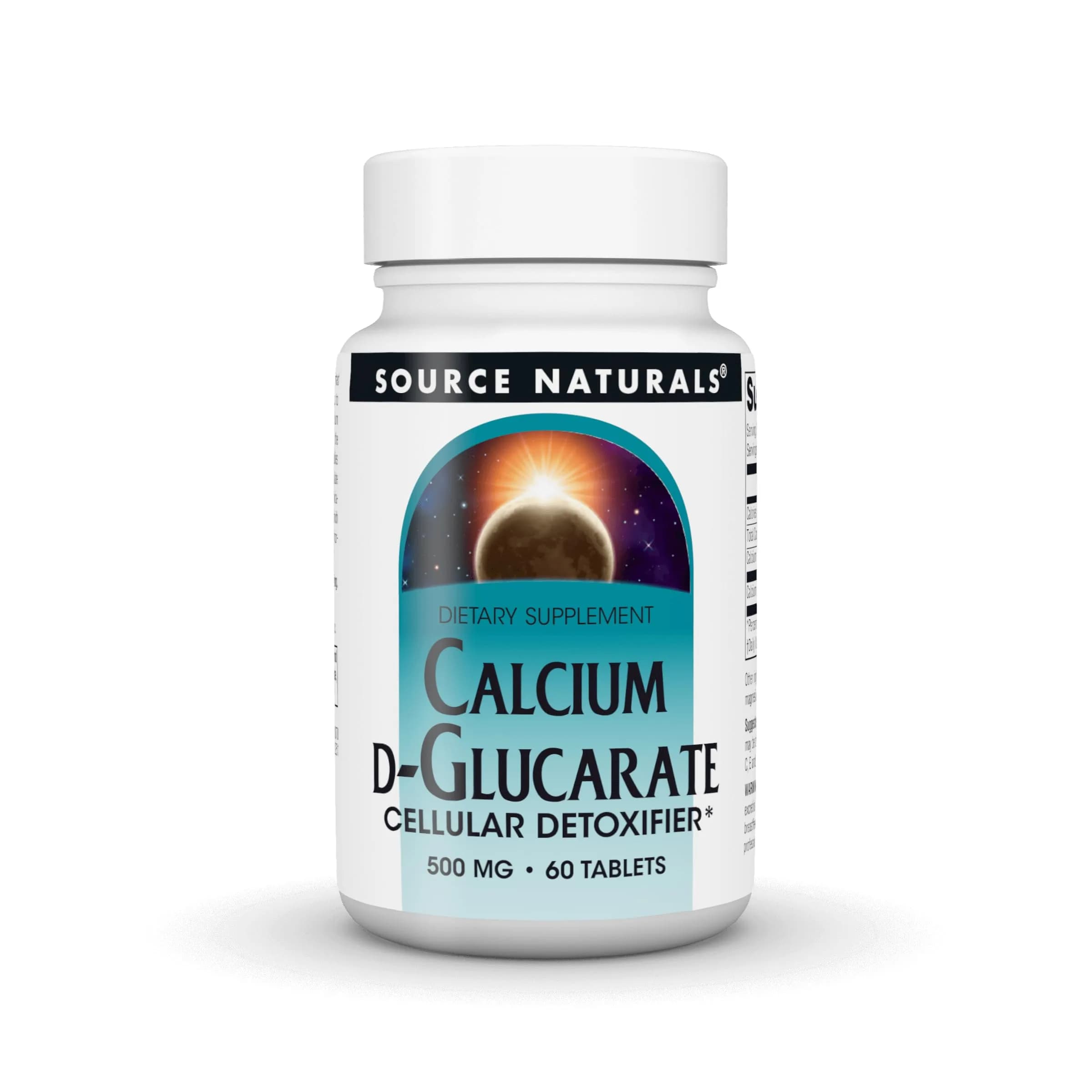 Source Naturals Calcium D-Glucarate 500 mg | Cellular Detoxifier, 60 Tablets, Vegetarian