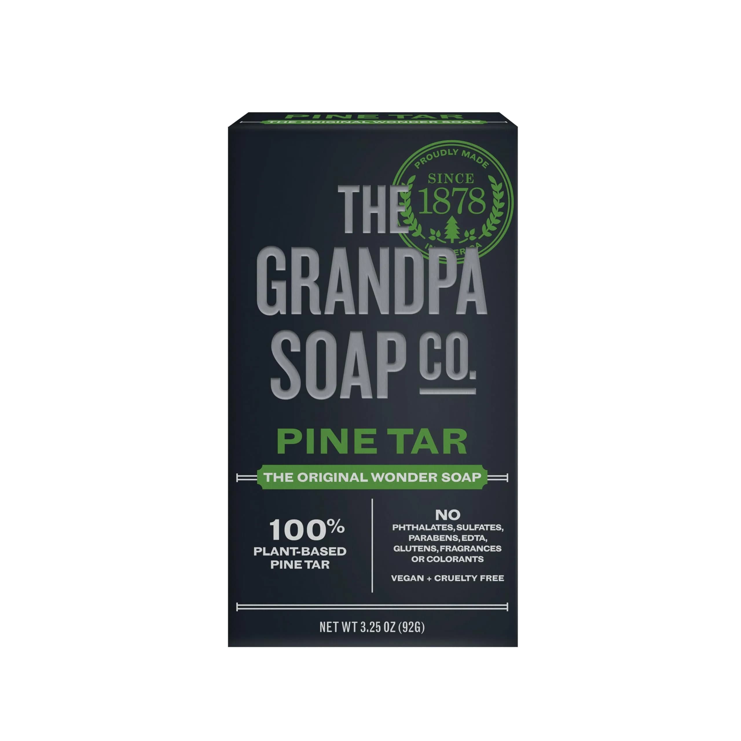 Grandpa's Pine Tar Soap 3.25 oz | Moisturizes & Deodorizes | Unisex