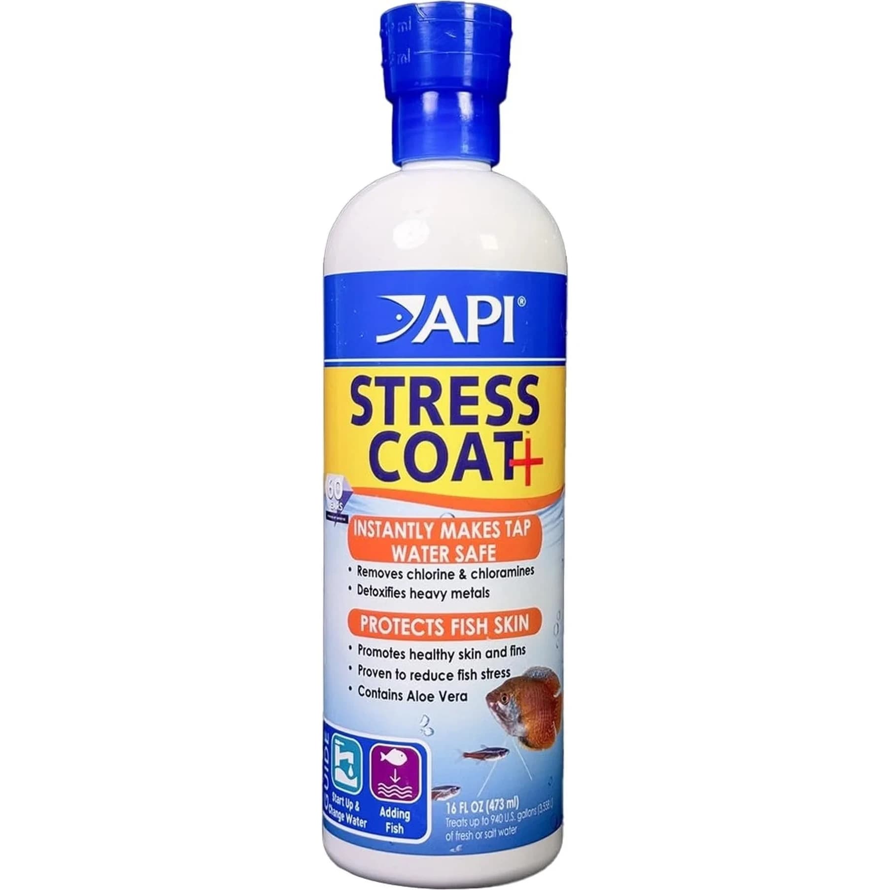 API Stress Coat Aquarium Water Conditioner 473ml (16 fl oz) | Dual-Action Formula Protects Fish - main product image