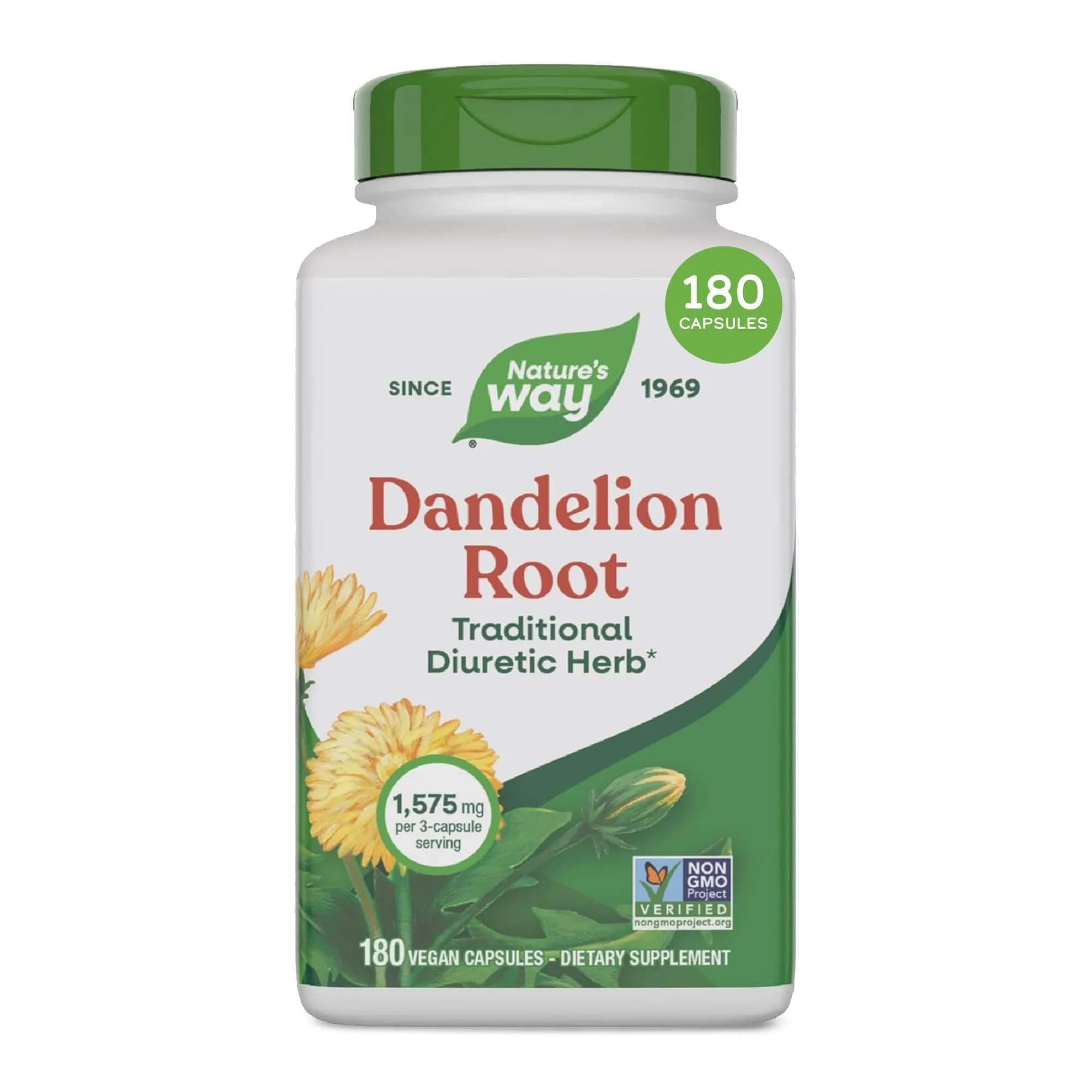 Nature's Way Dandelion Root Capsules 180 Count | Traditional Diuretic Herb - main product image