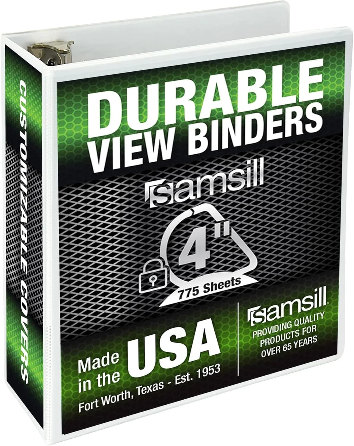 Samsill Durable 10.2cm (4 inch) 3 Ring Binder, White, 100% Recycled Chipboard | Bulk Pack Value for Office & School - main product image