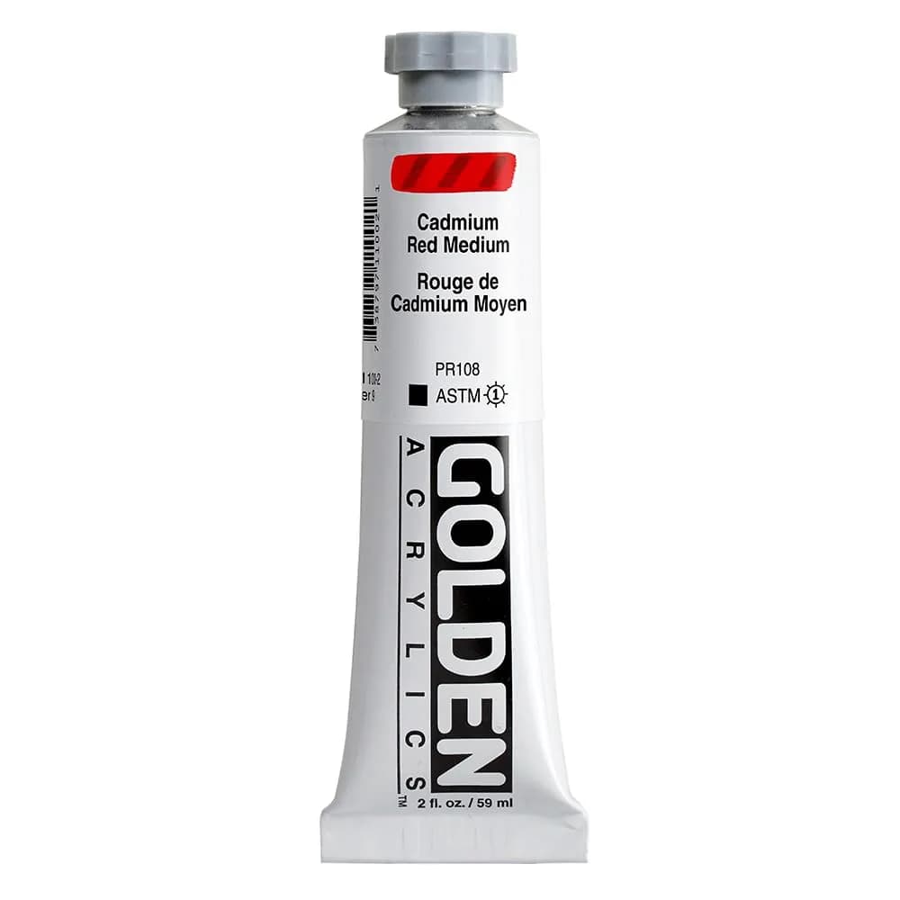 GOLDEN Heavy Body Acrylic Paint Cadmium Red Medium 59ml (2 fl. oz.) Tube | Artist Grade Pigment - main product image