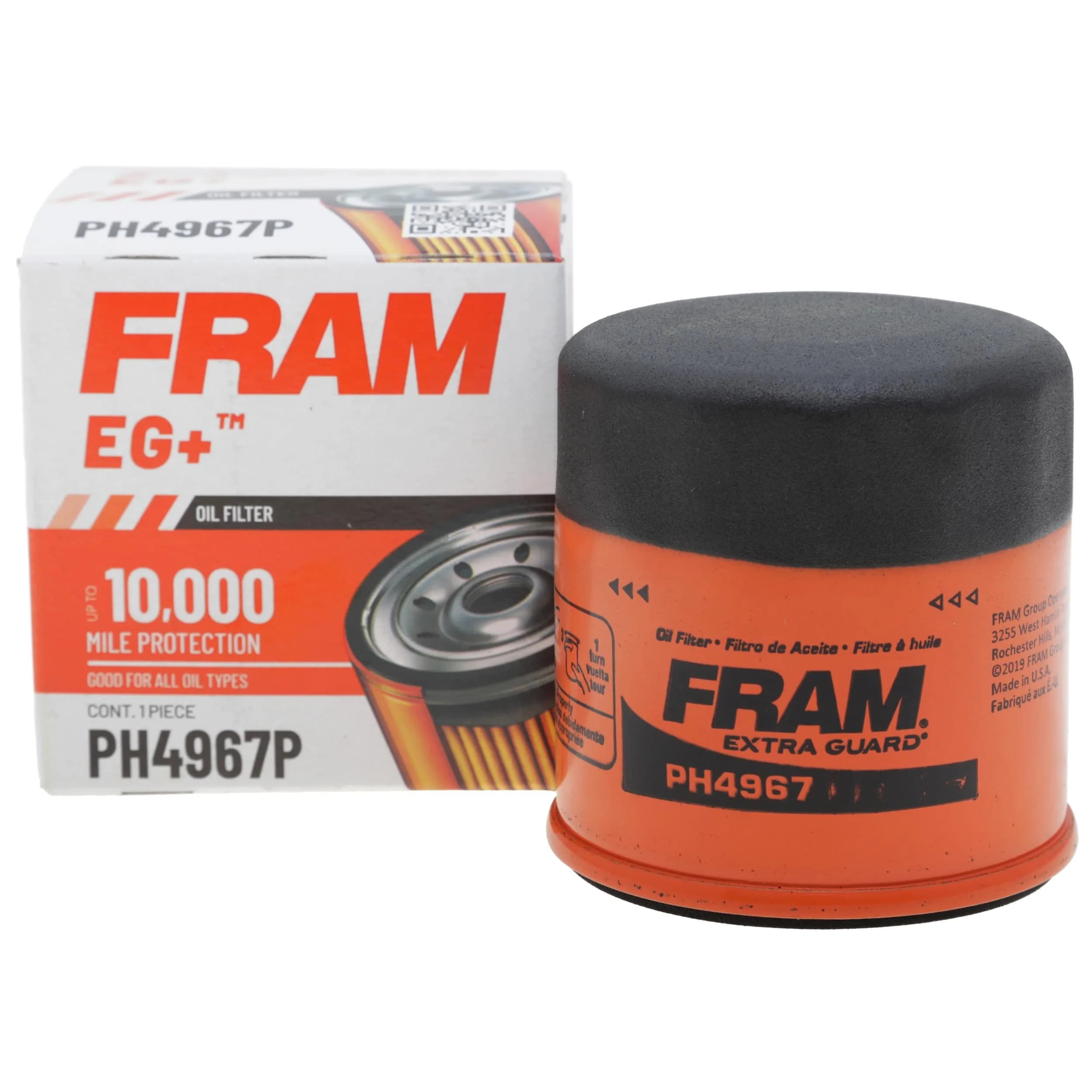 Fram EG+ PH4967P Engine Oil Filter 0.14 kg (0.3 lb) | 10K Mile Change Interval Spin-On