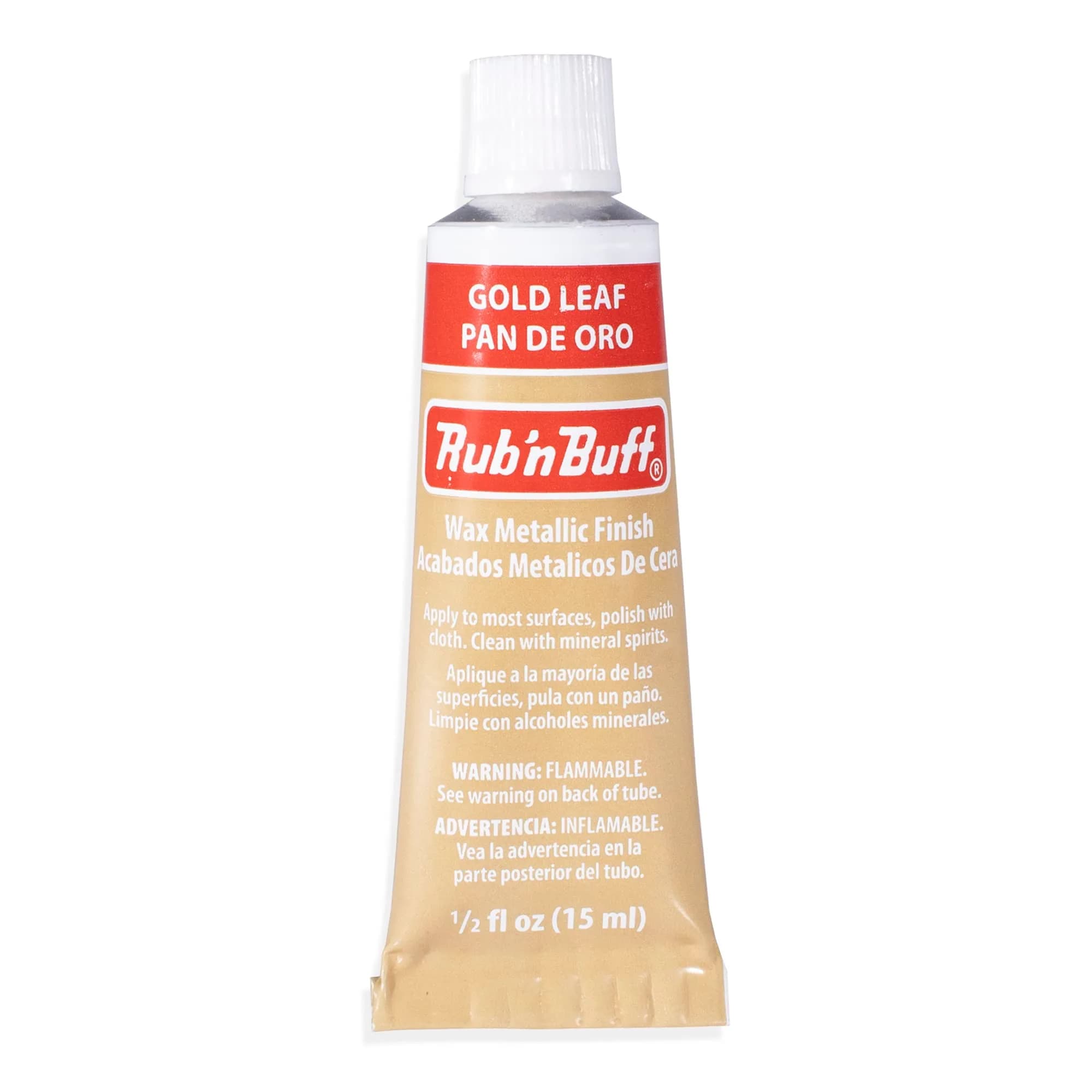 AMACO Rub 'n Buff Gold Leaf Metallic Finish Wax 15ml (0.5 Fl Oz) | Adds Luster to Crafts & Restoration - main product image