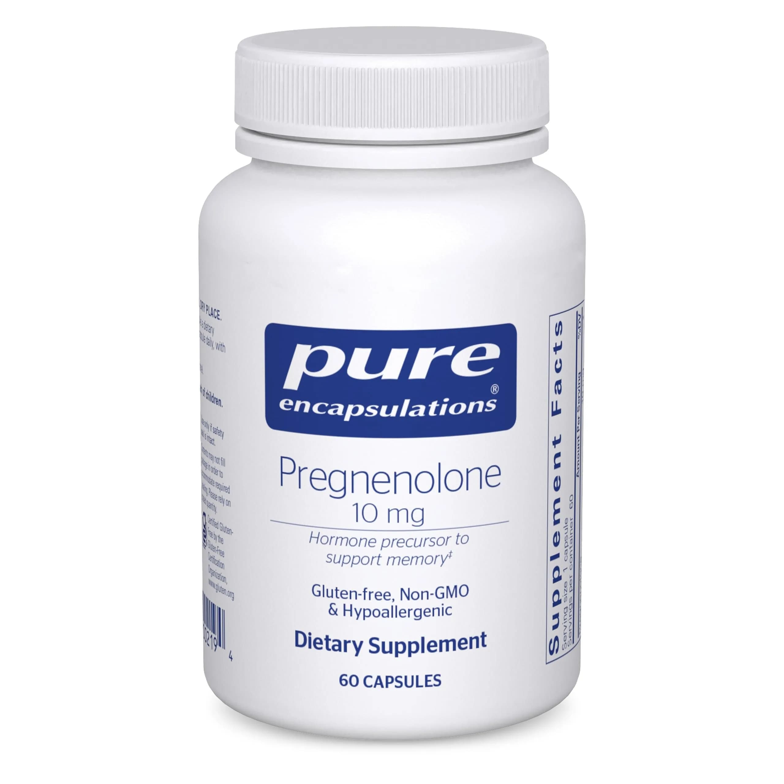 Pure Encapsulations Pregnenolone 10 mg Capsules (60 Count) | Supports Memory & Hormone Balance - main product image