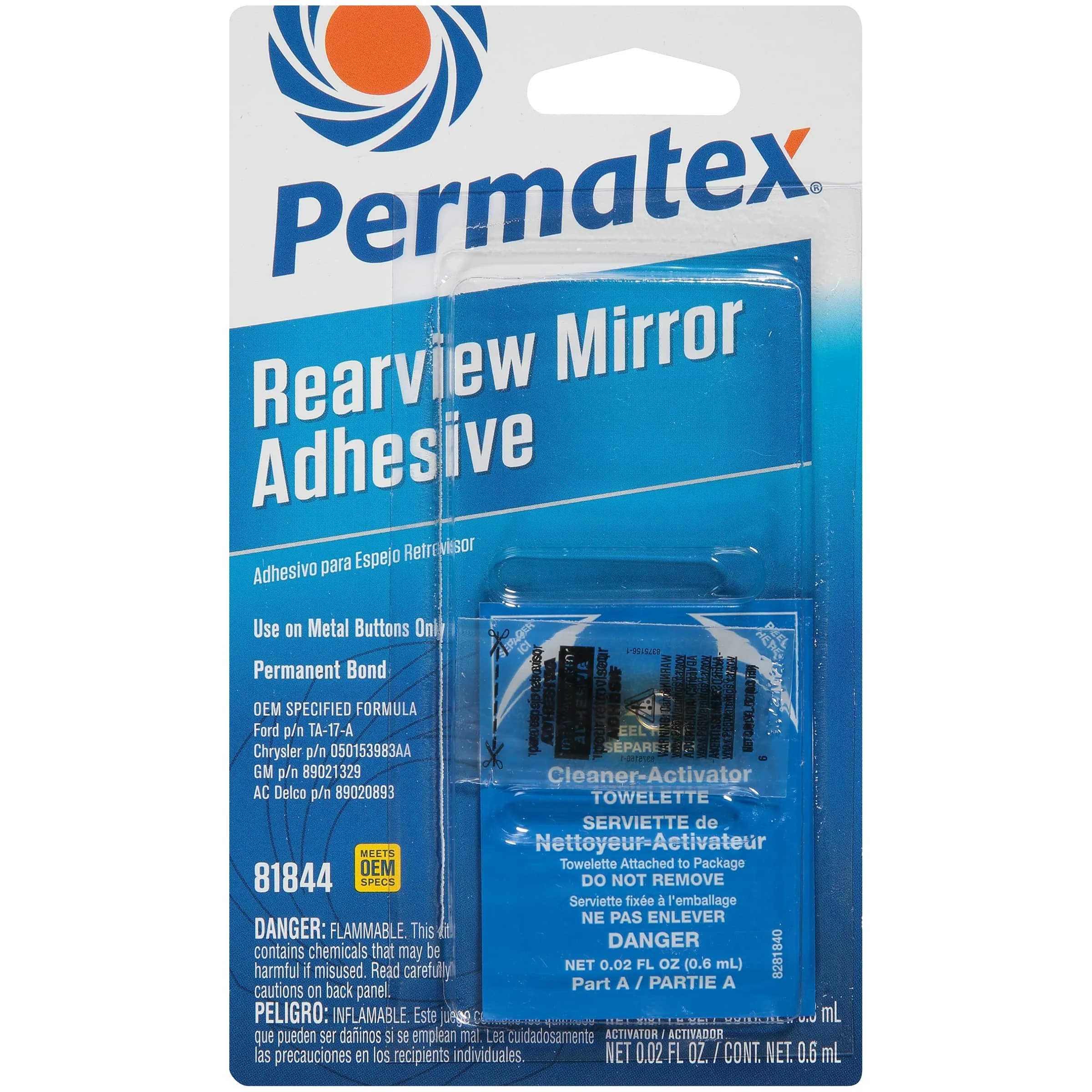 Permatex Professional Strength Rearview Mirror Adhesive Kit | Bonds in Seconds, 15 Min to Full Strength - main product image