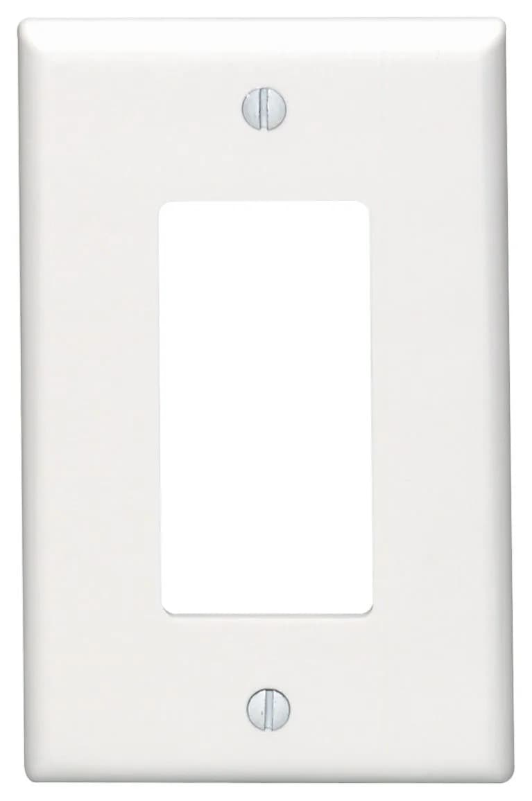 Leviton Decora Wallplate 1-Gang Thermoset White | Midway Size & Device Mount