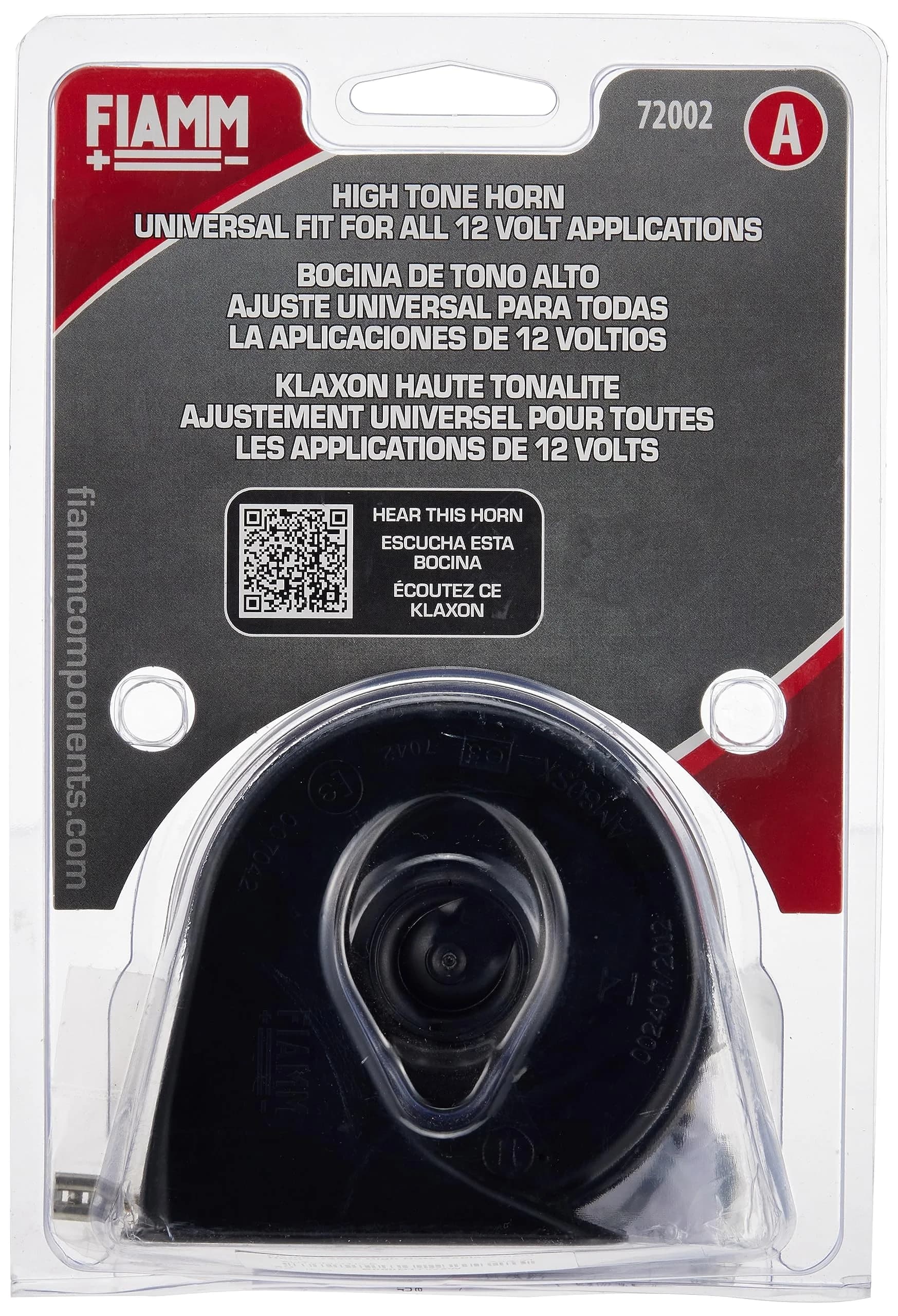 FIAMM 72002 HIGH Note Replacement Horn | 125dB, 12V, Aluminum Coil Motor, Universal Fit - main product image