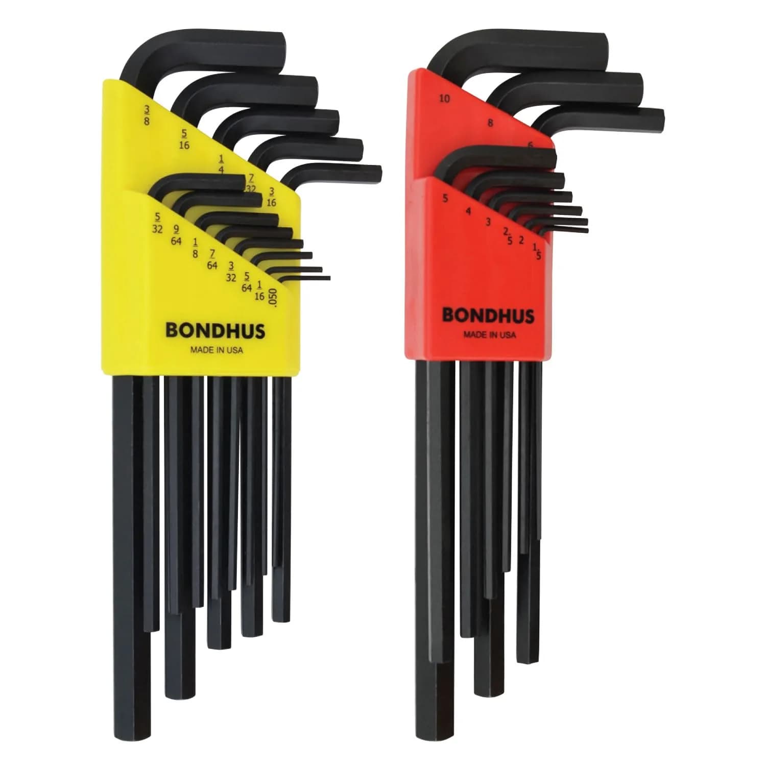 Bondhus 22199 Hex L-Wrench Set, Long Length, 1.5-10mm & 0.050-3/8" | Protanium Steel - main product image