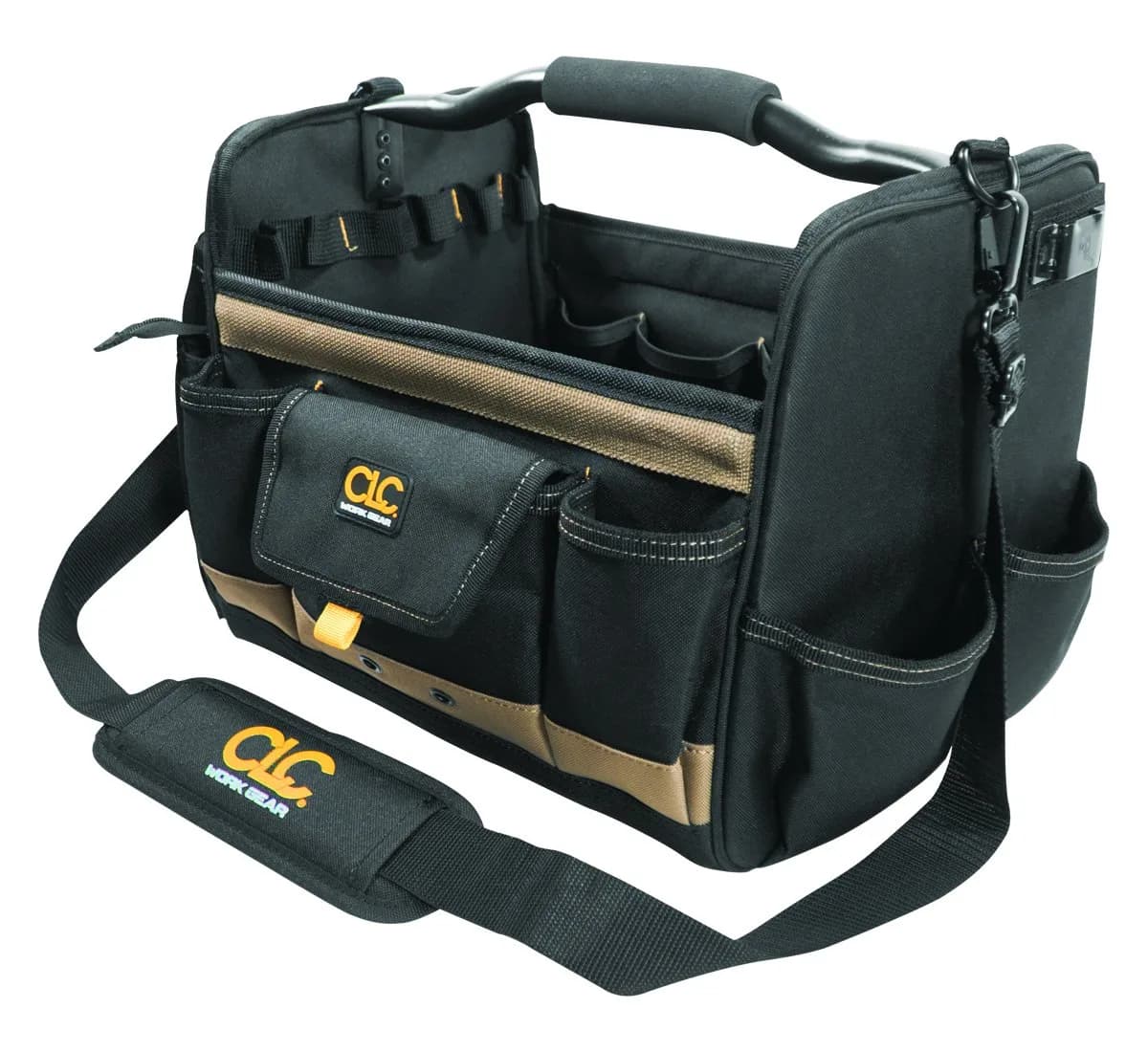 Custom Leathercraft 1578 Open Top Soft Sided Tool Box 14 in. | 21 Pockets & 10 Sleeves for Ample Tool Storage