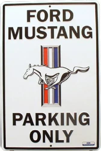 Hangtime Mustang Parking Only 12 x 16 Aluminum Sign | Officially Licensed, Embossed, Made in USA - main product image