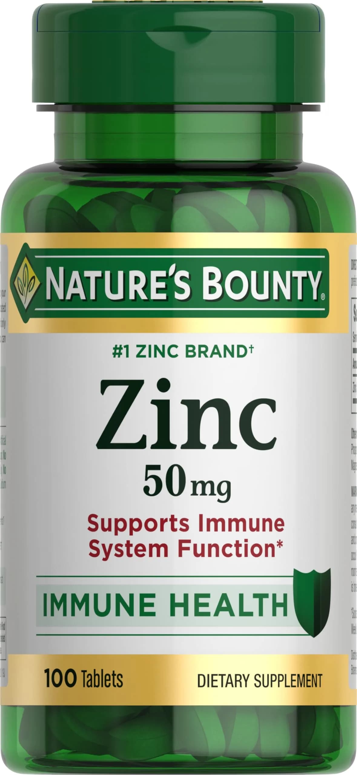 Nature's Bounty Zinc 50mg Caplets | Supports Immune System, Skin, & Antioxidant Health (100 Count) - main product image