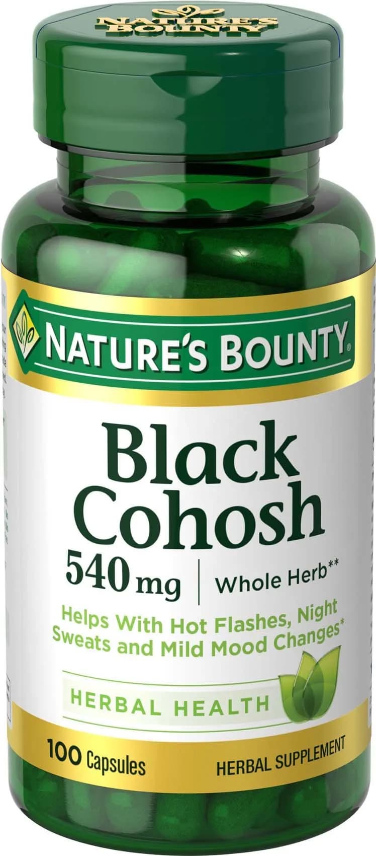 Nature's Bounty Black Cohosh Herbal Supplement 540 mg 100 Capsules | Natural Menopausal Support - main product image