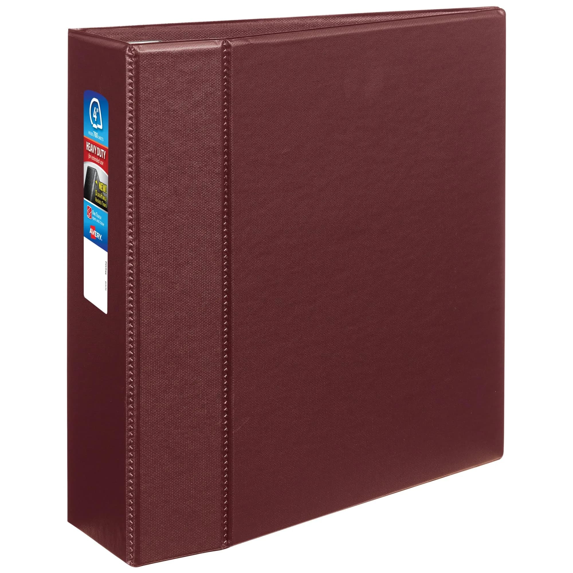 Avery Heavy-Duty 4 Inch D-Ring Binder, Maroon | Long-Lasting Polypropylene, 780 Pages