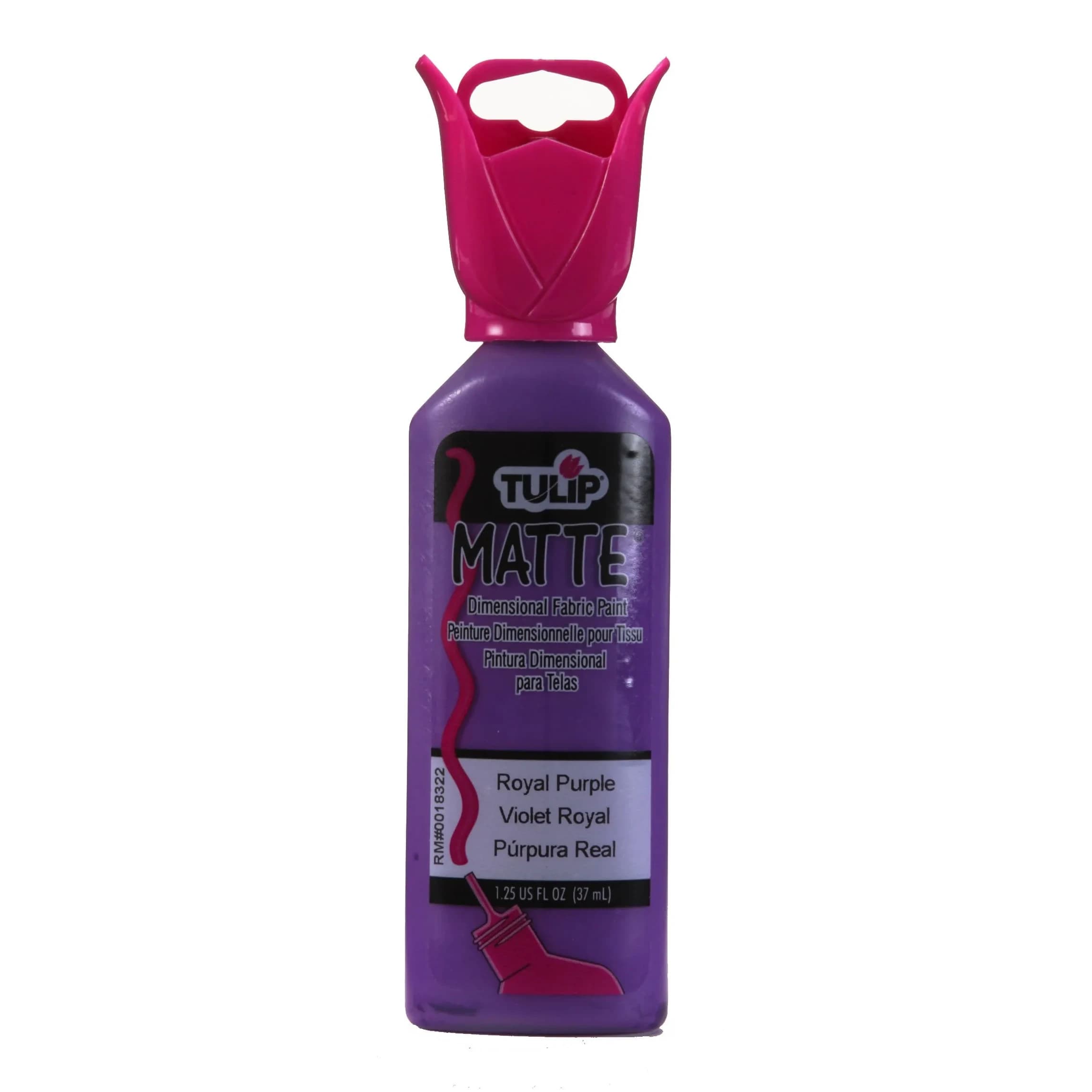 Tulip Dimensional Fabric Paint 36ml (1.25 Fl Oz) Matte Royal Purple | Permanent & Washable for Crafts - main product image