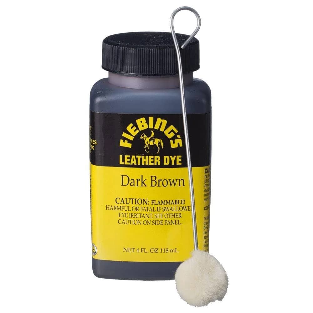 Fiebing's Leather Dye Dark Brown 4 oz (118 ml) | Permanent Alcohol-Based Dye for Leathercraft - main product image