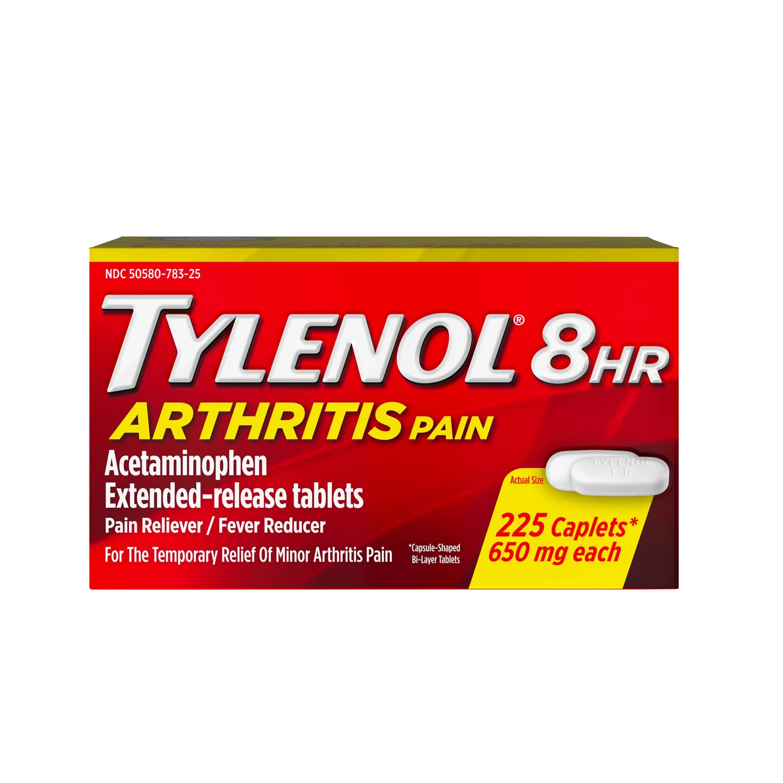 Tylenol 8-Hour Arthritis Pain Relief Caplets 650 mg Acetaminophen 225 Count | Extended Release Pain Relief - main product image