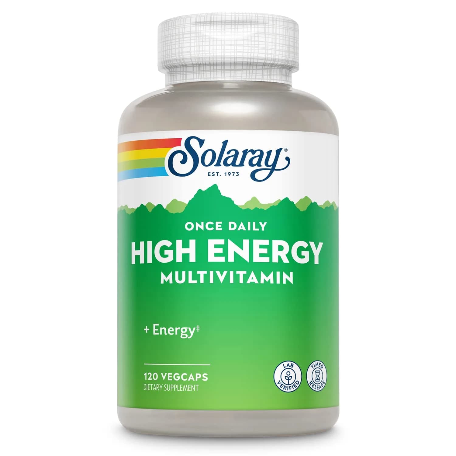 SOLARAY Once Daily High Energy Multivitamin 120 VegCaps | Timed Release for Immunity & Energy
