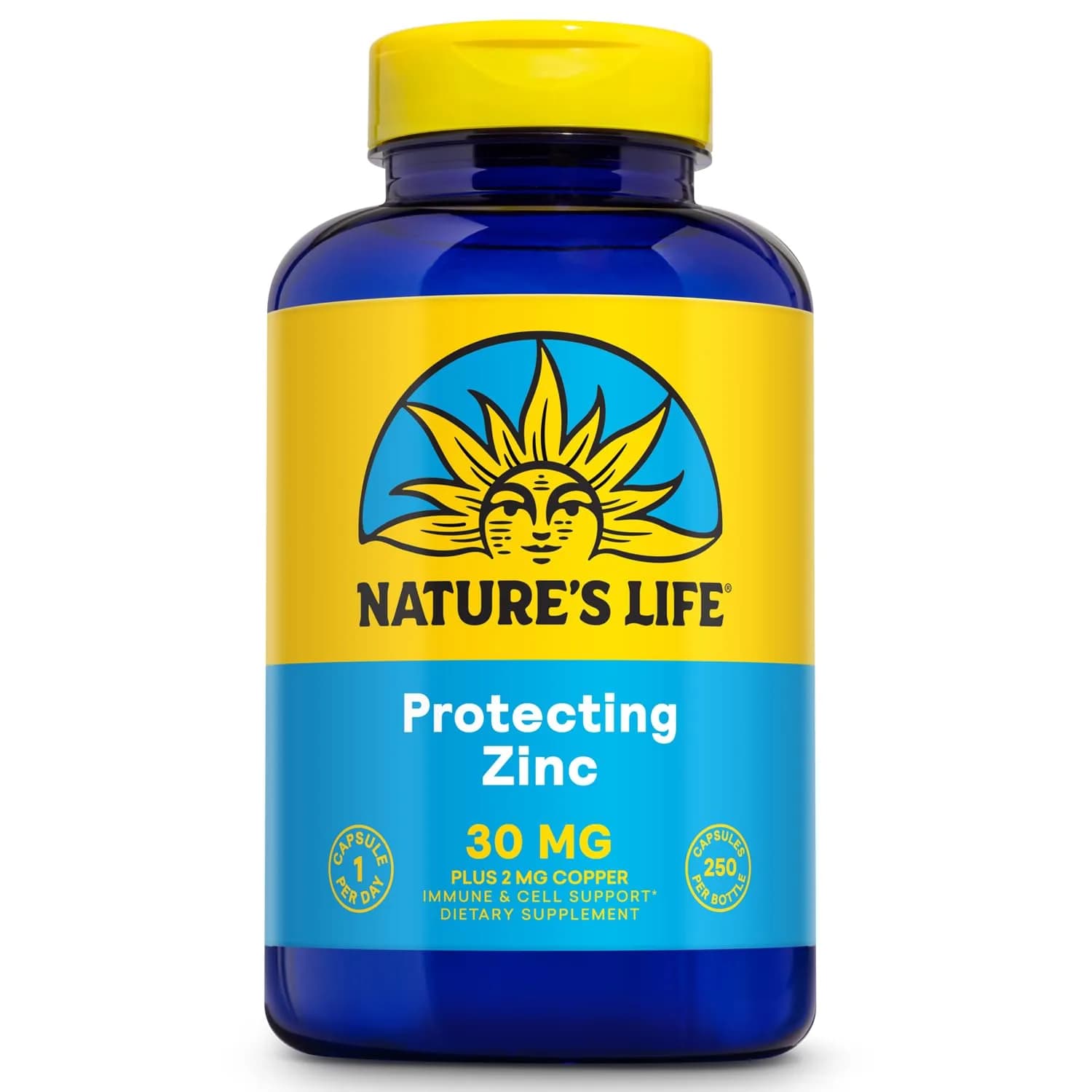 Nature's Life Zinc Picolinate 30 mg with Copper | 250 Capsules for Immune & Skin Support - main product image