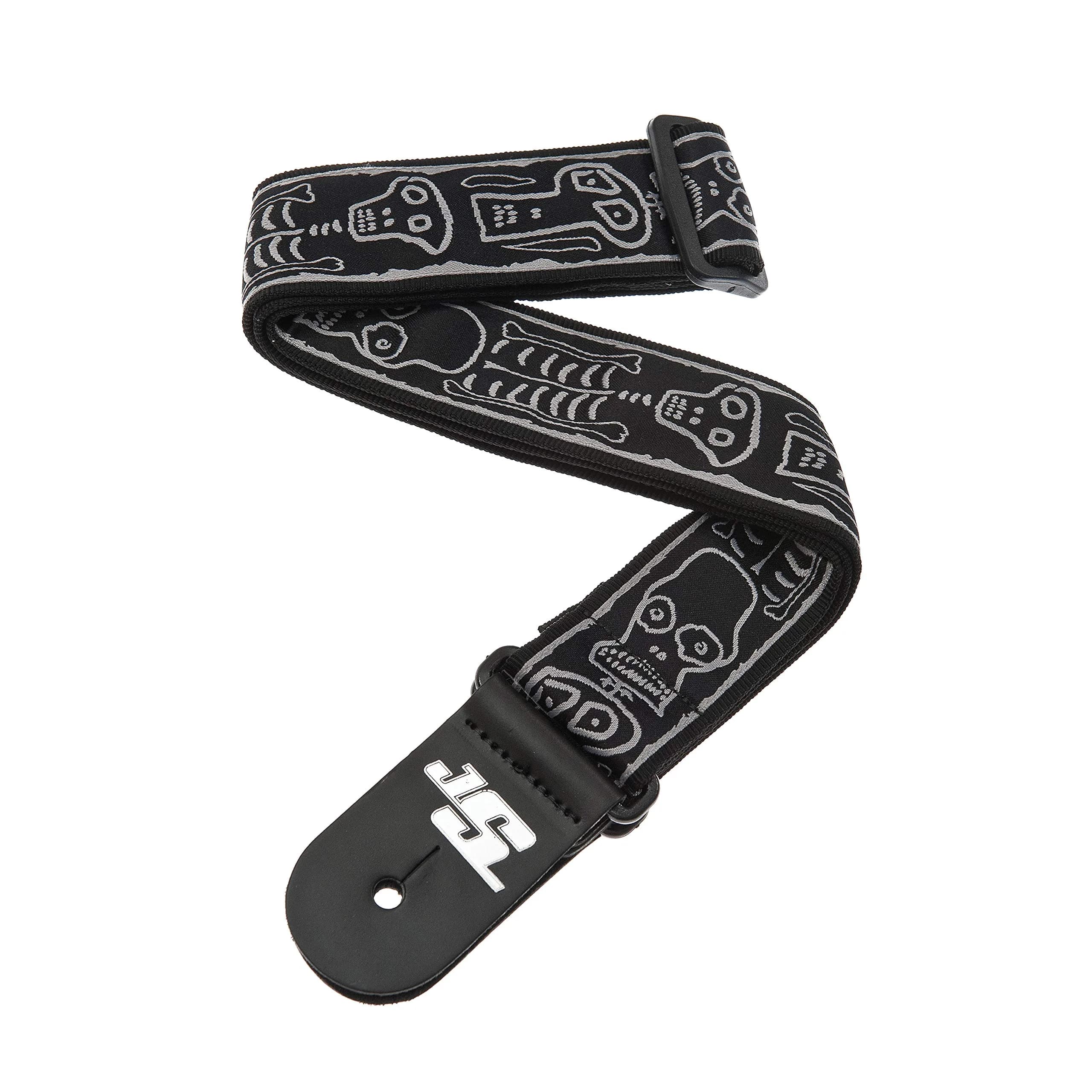 D'Addario Planet Waves 50JS01 Joe Satriani Guitar Strap, Skull n' Bones | Adjustable nylon strap with Satriani artwork - main product image