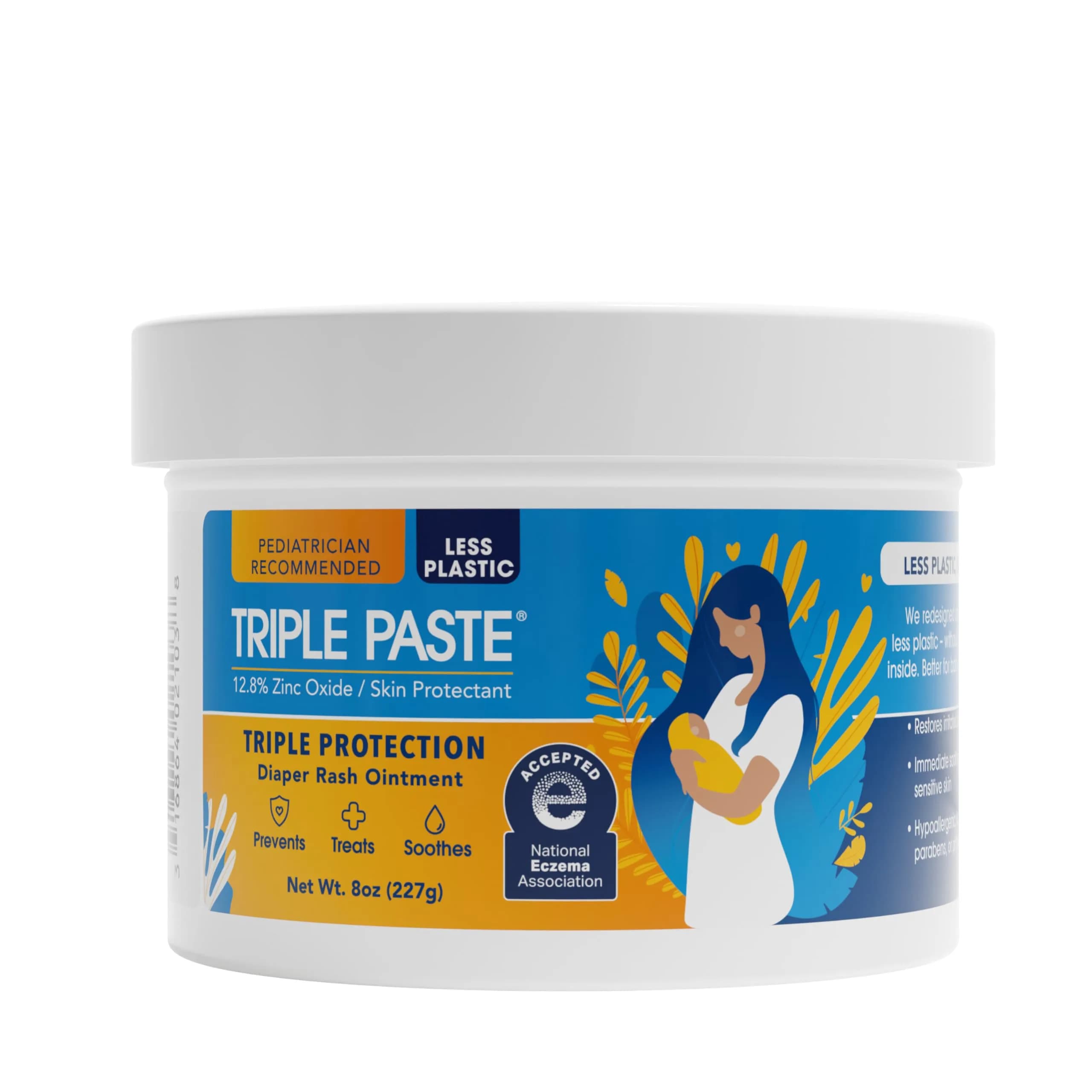 Triple Paste Diaper Rash Cream Zinc Oxide Baby Ointment 240ml (8 oz) | Pediatrician-Recommended Skin Protectant - main product image