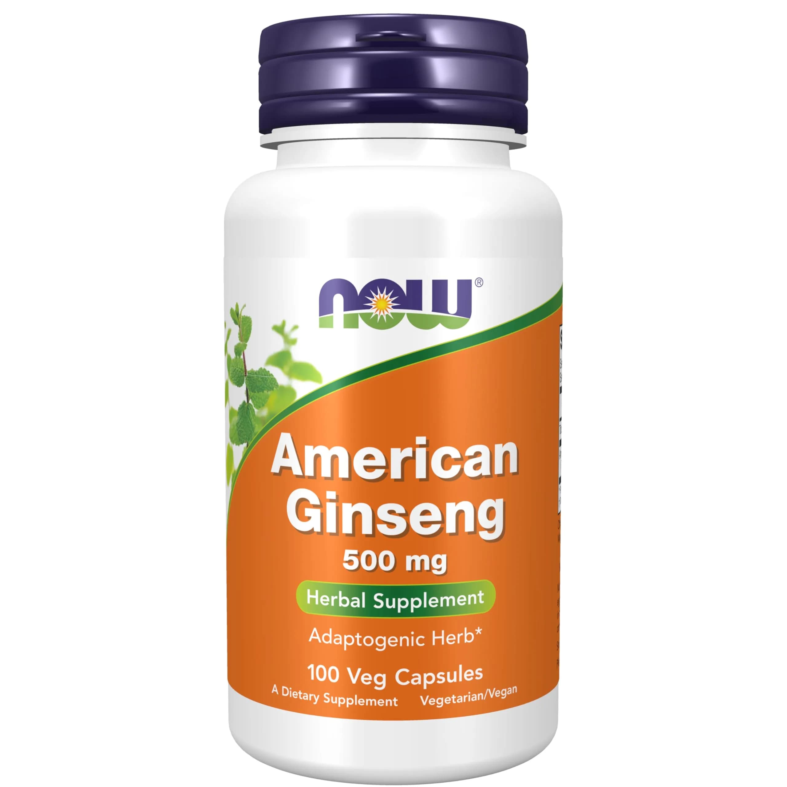 NOW Supplements American Ginseng Extract 100 Veg Caps | Adaptogenic Herb for Energy & Focus — Light Tan