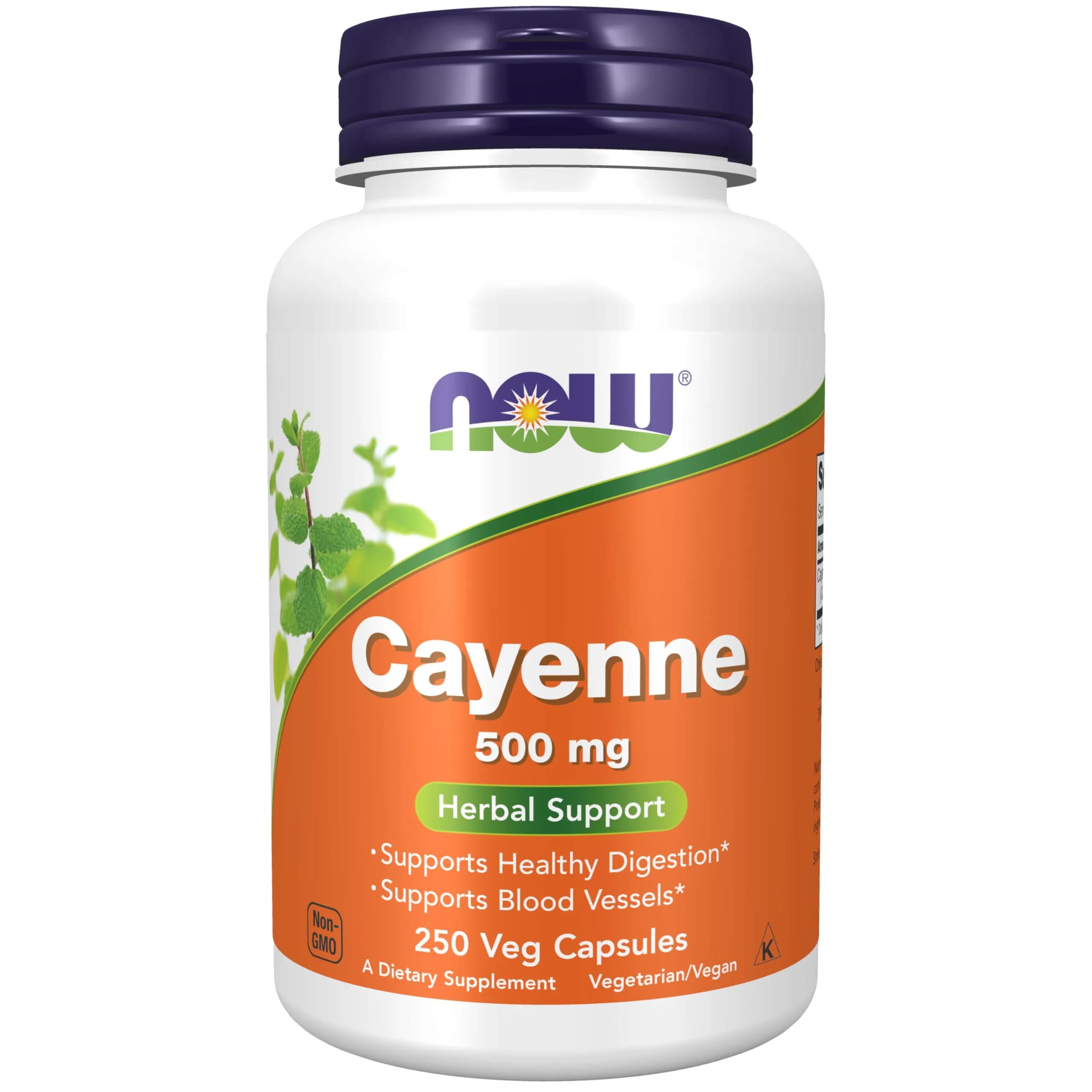 NOW Cayenne (Capsicum annuum) 500 mg | Supports Digestion & Blood Vessels | 250 Veg Caps