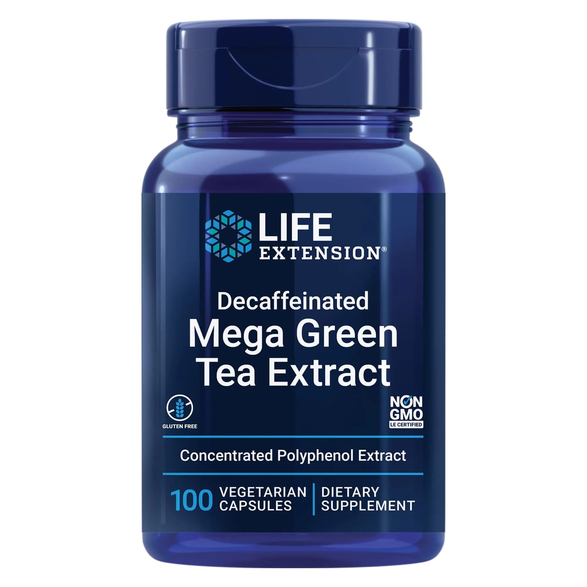 Life Extension Decaffeinated Mega Green Tea Extract, 100 Capsules | Supports Heart, Brain & Cellular Health - main product image