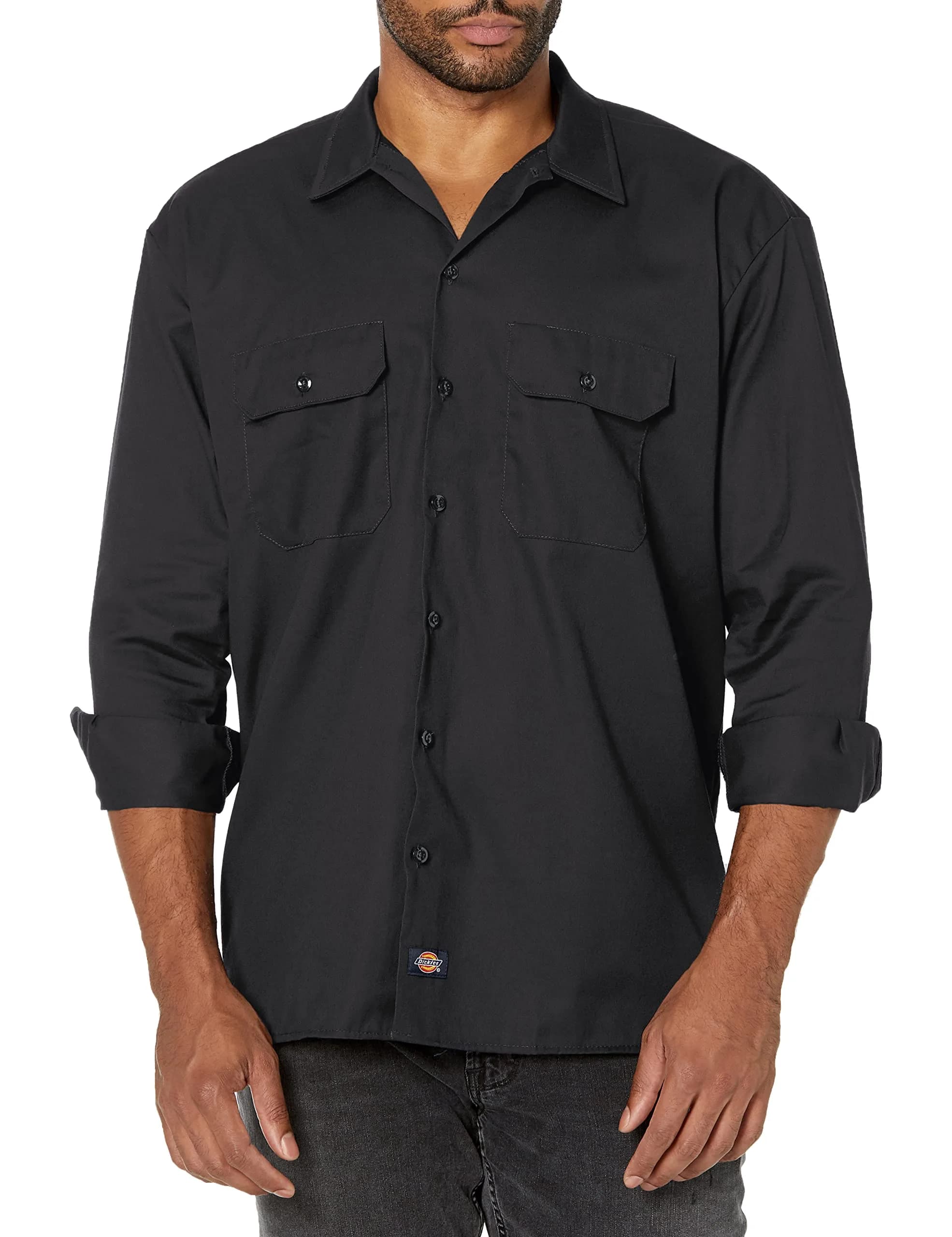 Dickies Men's Long Sleeve Work Shirt Black Small | Moisture-Wicking & Wrinkle-Resistant - main product image