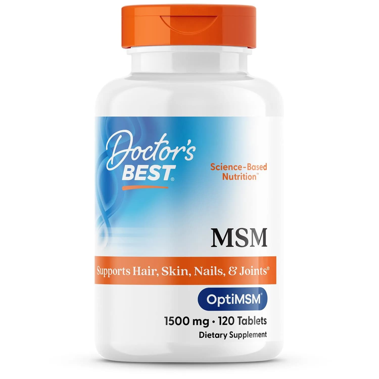 Doctor's Best MSM Tablets 1500mg | Supports Hair, Skin, Nails, Joint Health & Mobility (120 Count) - main product image