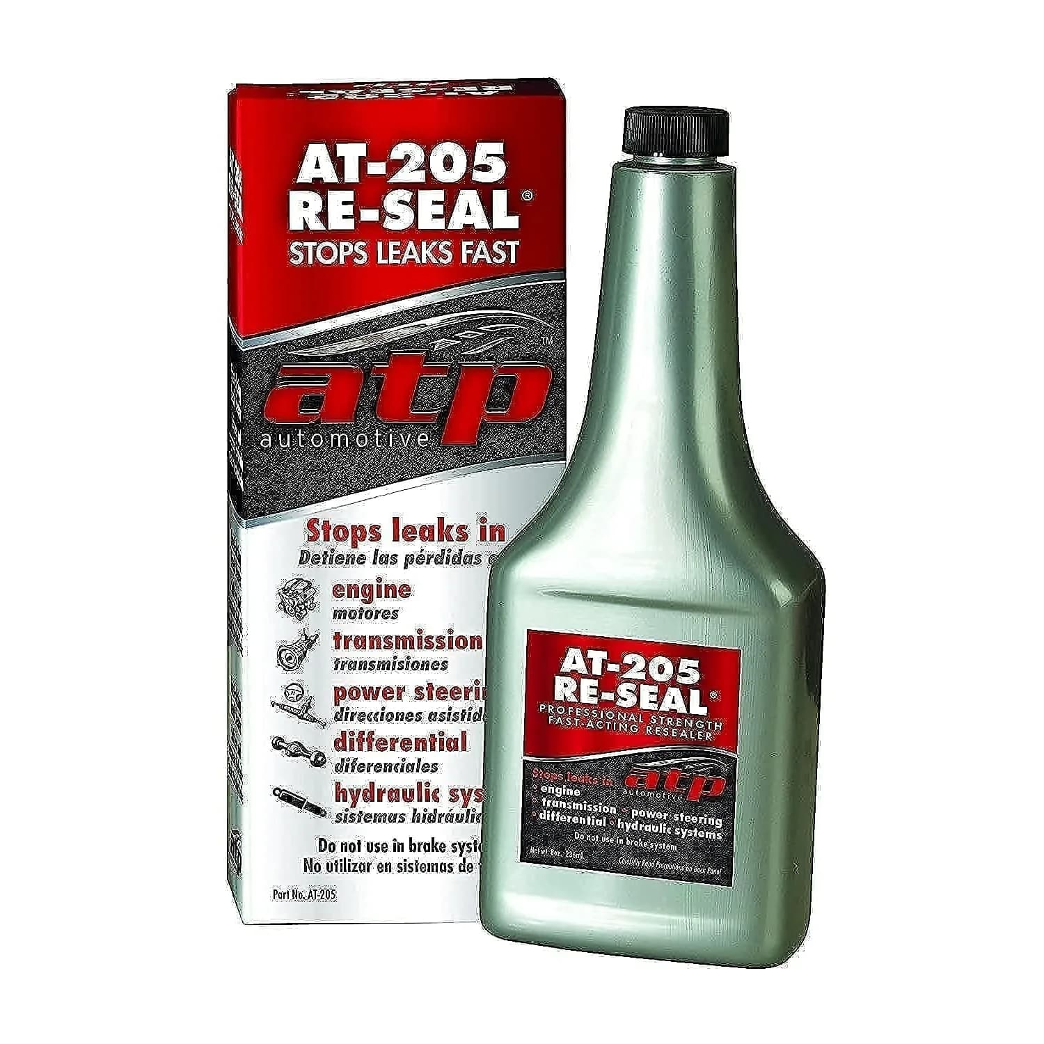 ATP Automotive AT-205 Re-Seal Stops Leaks 237ml (8 Fl Oz) | Seals Engine, Transmission, Power Steering Leaks - main product image