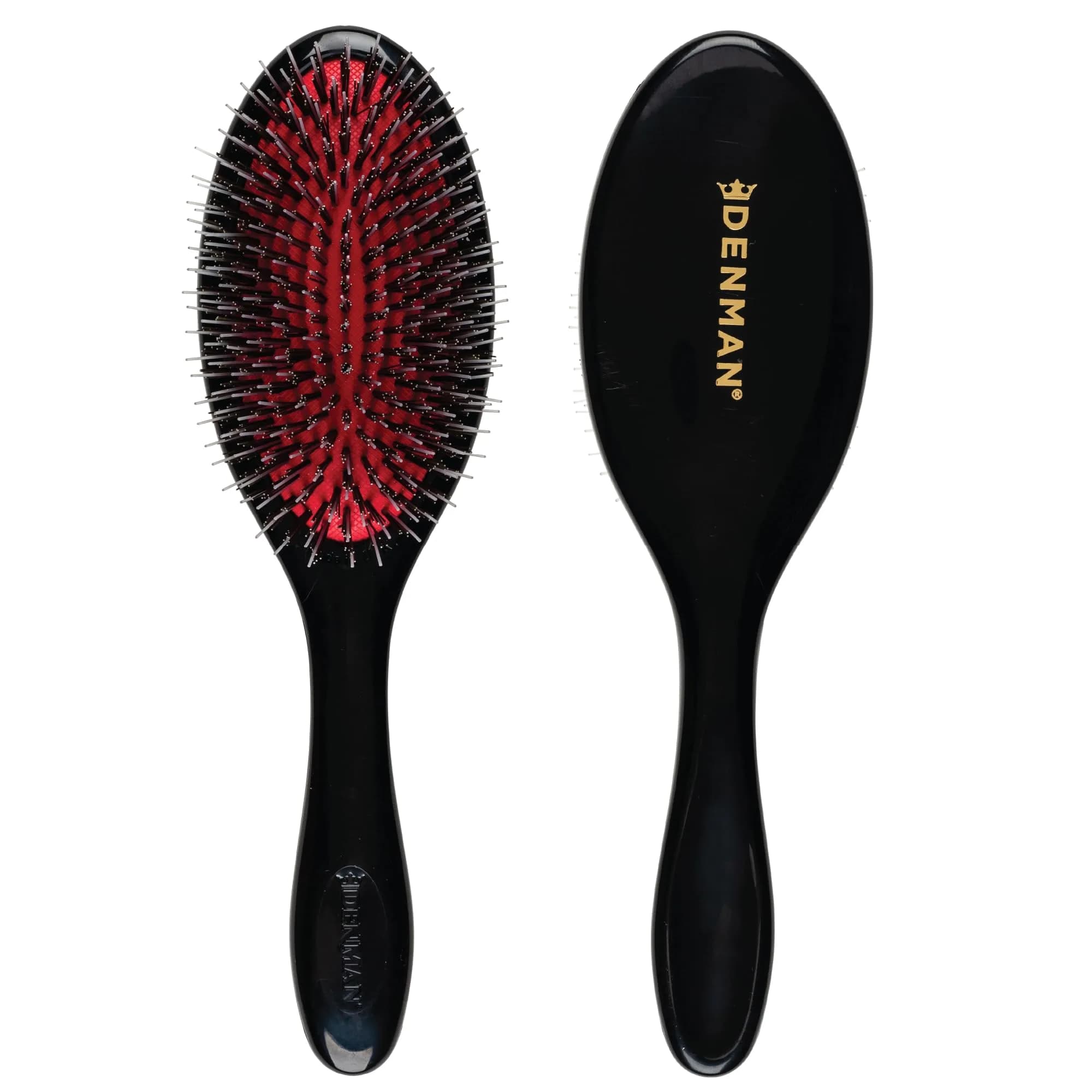 Denman Boar Bristle Hair Brush D81M – Smoothing & Shine Enhancing for Slick Back Styles, Curl Defining & Detangling