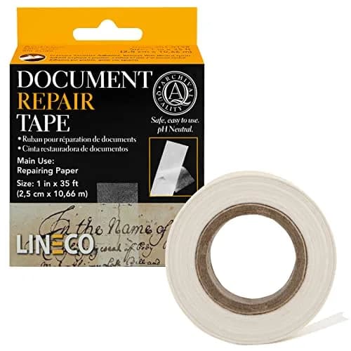 Lineco Archival Document Repair Tape 1 Inch x 35 Feet | Acid-Free, pH Neutral Adhesive - main product image