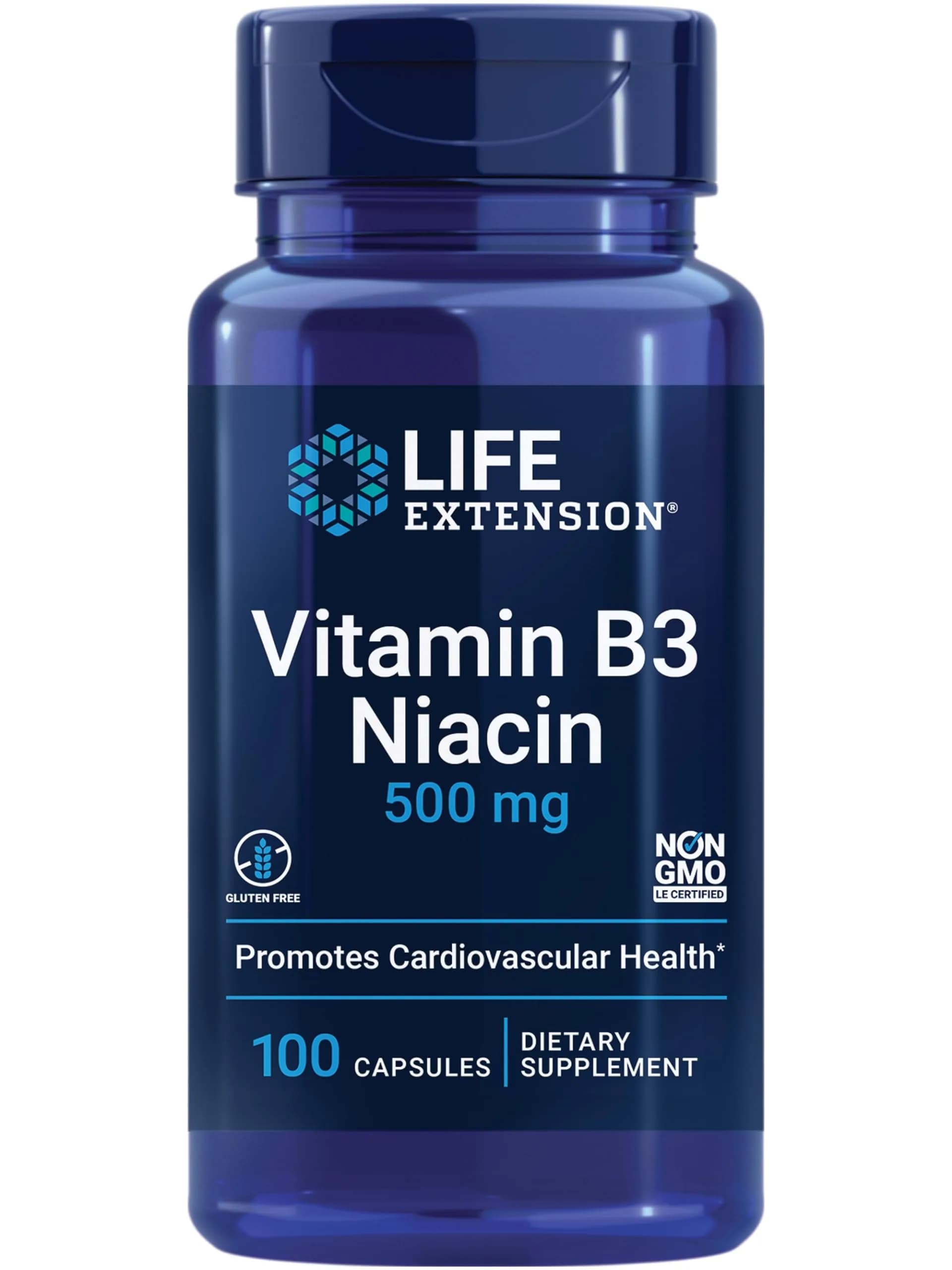 Life Extension Vitamin B3 Niacin 100 Capsules | Supports Heart & Metabolism, Gluten-Free