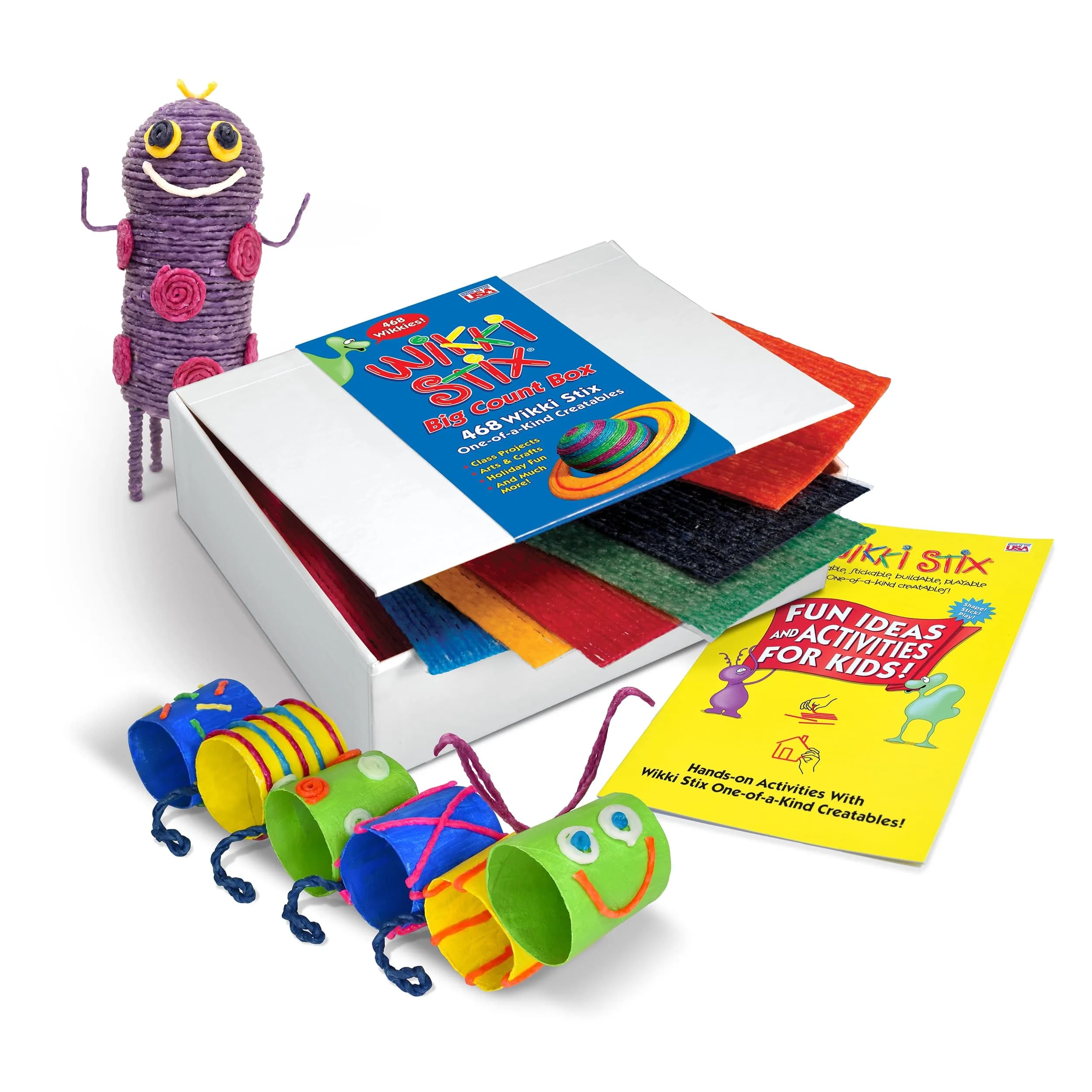 Wikki Stix Big Count Box, 468 Creatables in 13 Colors | Creative Arts & Crafts Toy for Kids