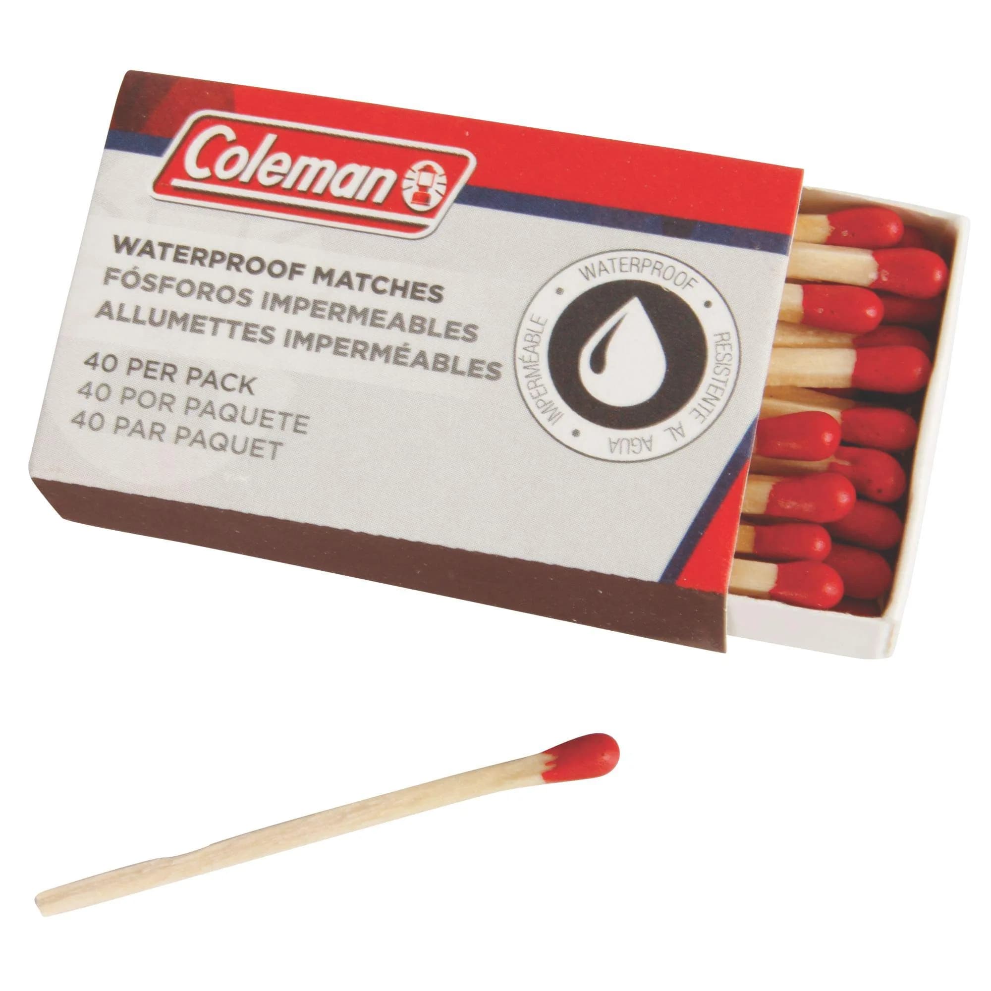 Coleman Waterproof Matches 4 Pack | Extra-Large Match Heads, Waterproof Strike Surface (2.2" x 1.4" x 0.8") - main product image