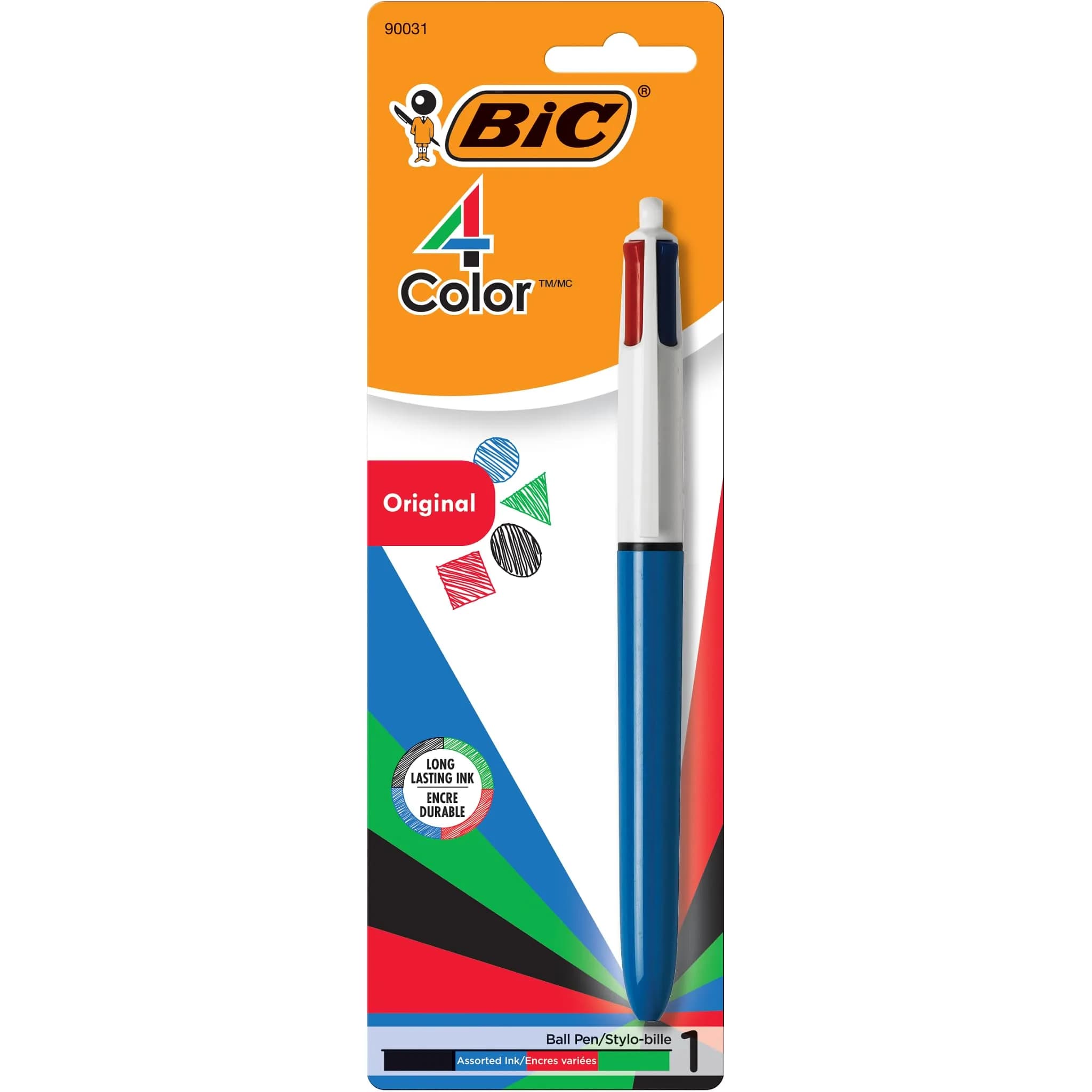 BIC 4-Color Retractable Ballpoint Pen, Medium Point, 1.0 mm, 2-Pack | Smooth Ink Flow for Students & Office - main product image