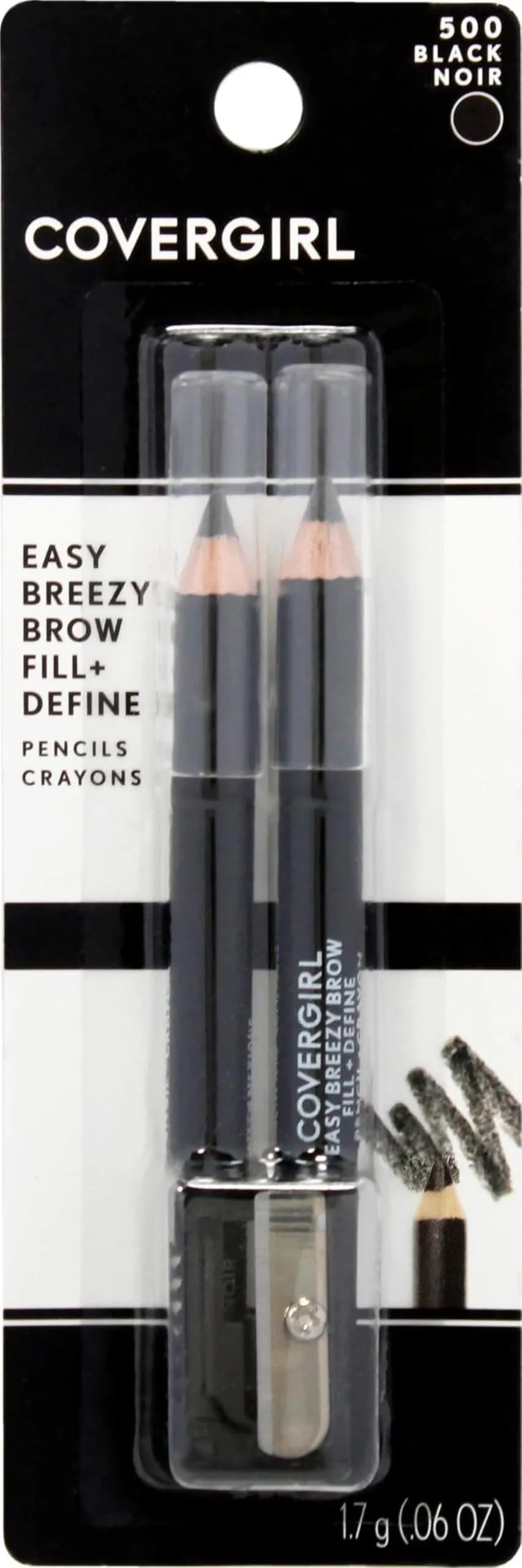 COVERGIRL Easy Breezy Brow Fill + Define Brow Pencil, 2 Pack | Long-Lasting, Deeply Pigmented, Blendable, Cruelty-Free (70-120 chars) - main product image