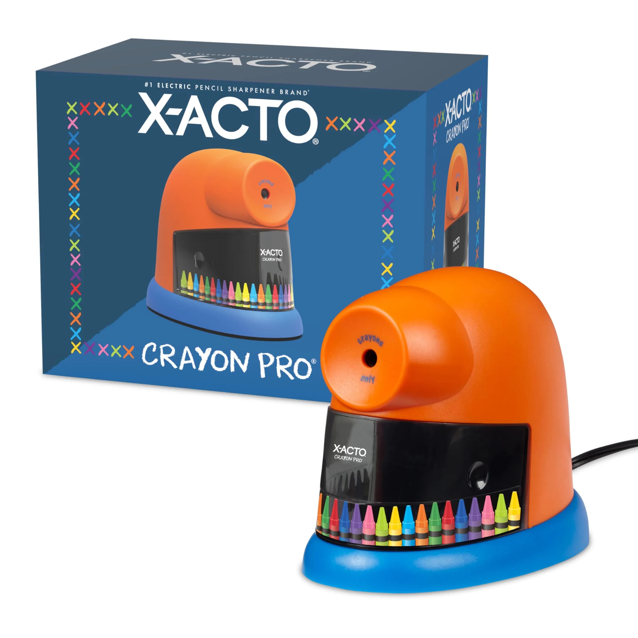 Elmer's Crayon Pro Electric Sharpener SafeStart 1 Count | Auto Peeling & Safety (112 words) - main product image