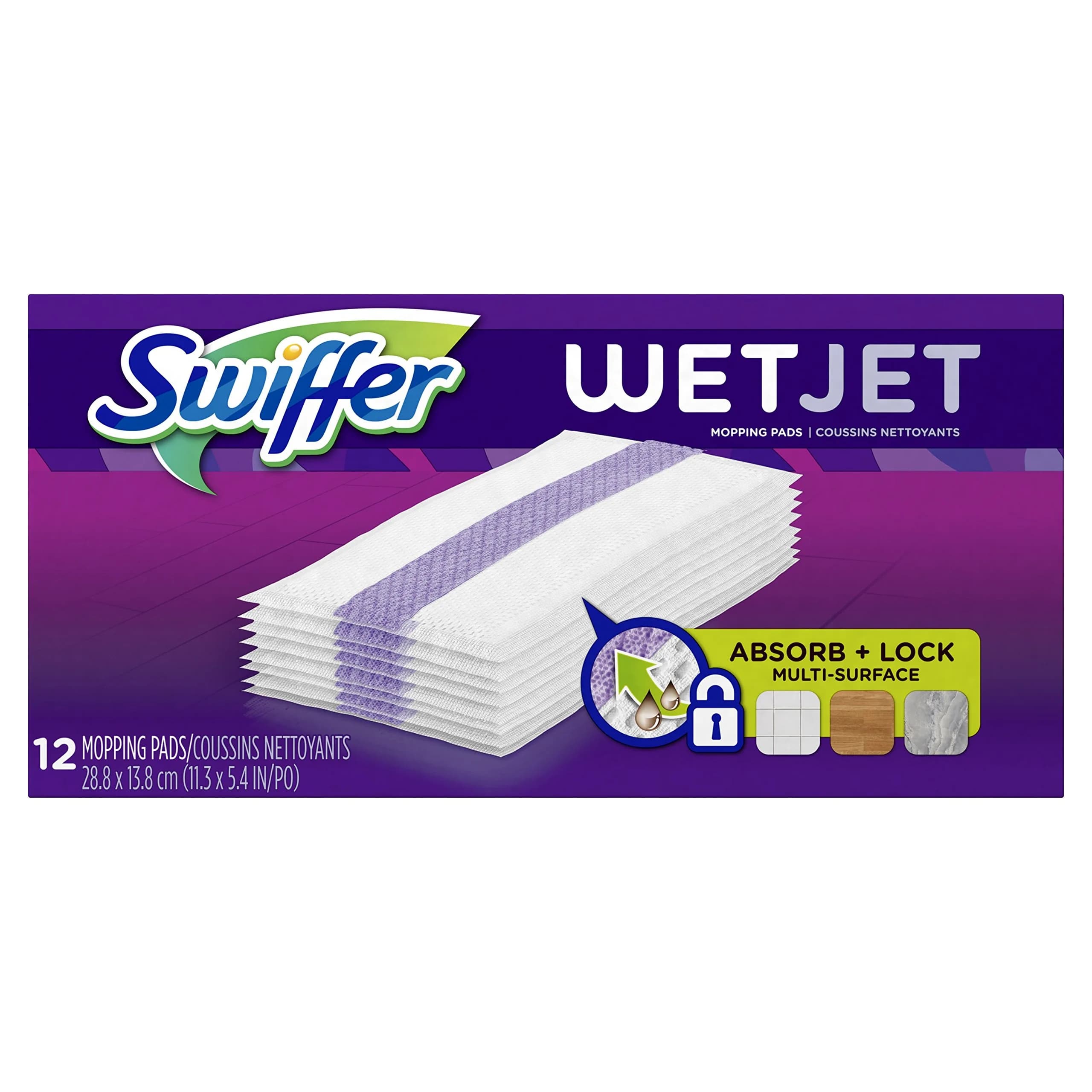 Swiffer WetJet Hardwood Floor Cleaner Spray Mop Pad Refills, Multi Surface, 12 Count | USA Import for Efficient Floor Cleaning - main product image