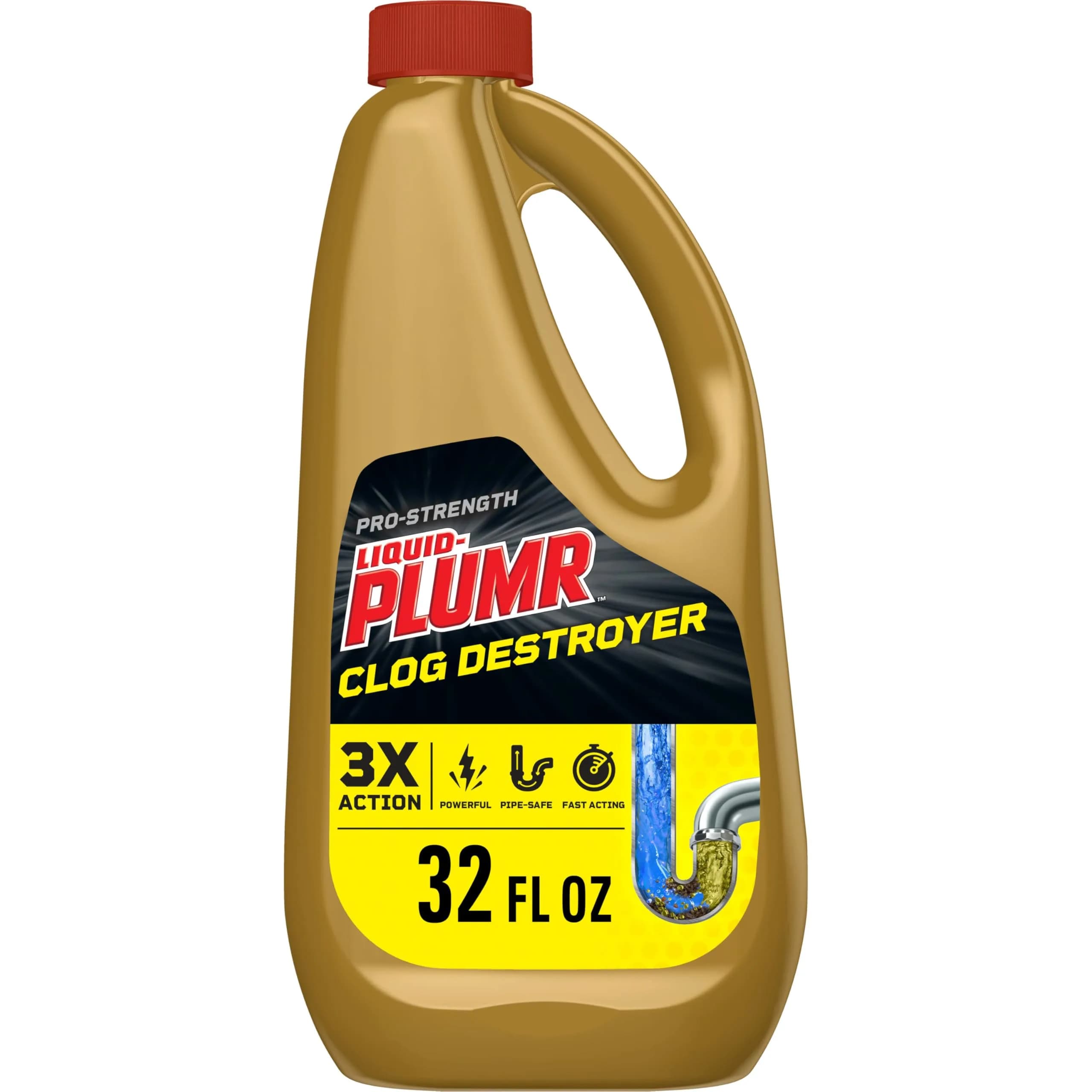 Liquid-Plumr Pro-Strength Full Clog Destroyer Gel 946ml (32 Fl Oz) | Clears Tough Clogs Safely - main product image