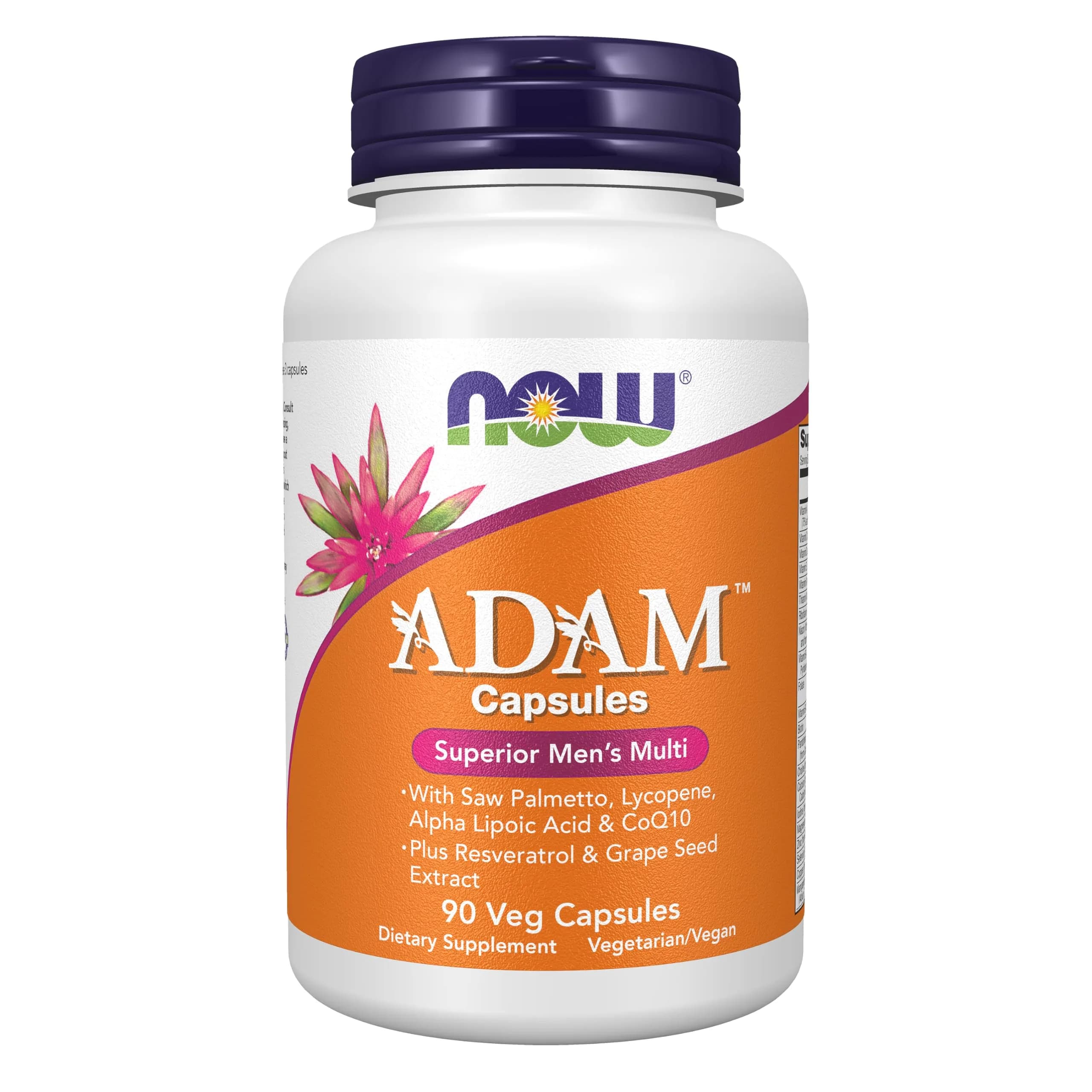 NOW Supplements ADAM™ Men's Multivitamin 90 Veg Caps | Supports Men's Health & Vitality