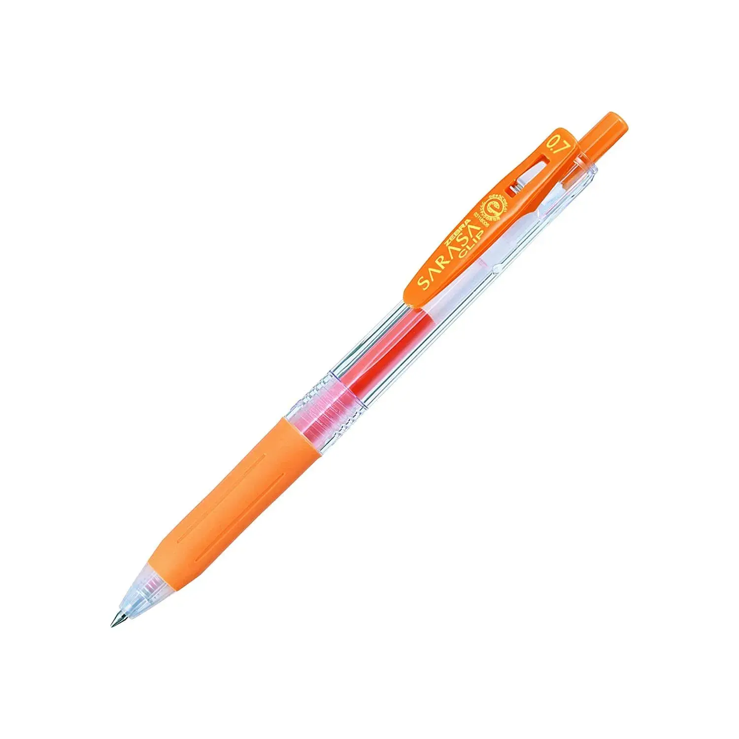 Zebra Sarasa Clip Gel Pen 0.7 mm Orange | Smooth Ink Flow Writing Instrument - main product image